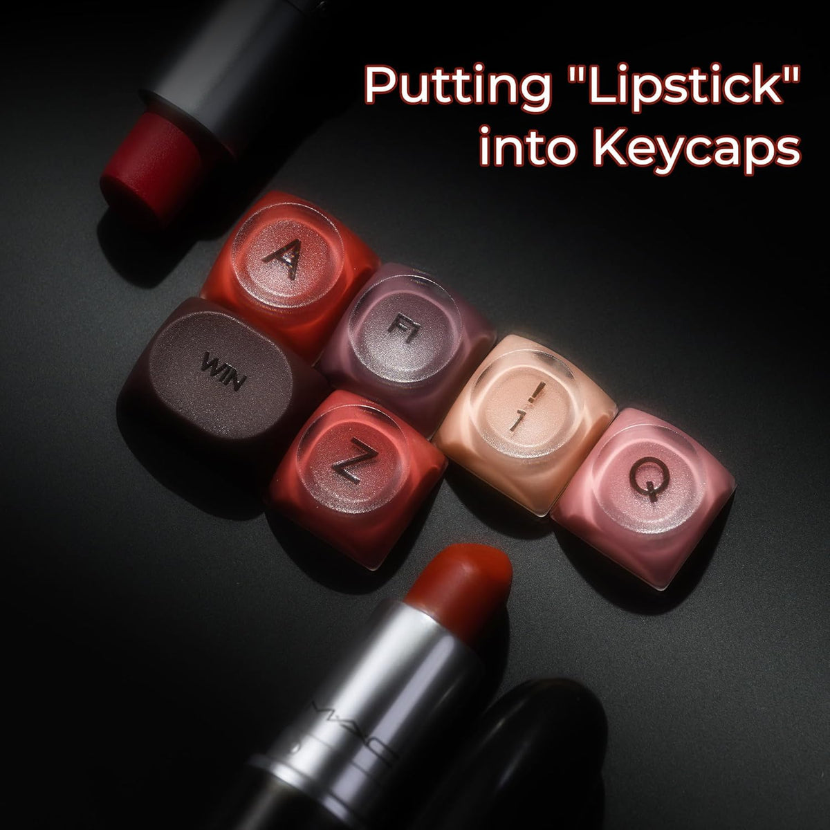 Womier 132 - Key Cute Custom Keycaps (for Mechanical Keyboards with Cherry/Gateron MX Switches) - Lipstick - Womier Keyboard