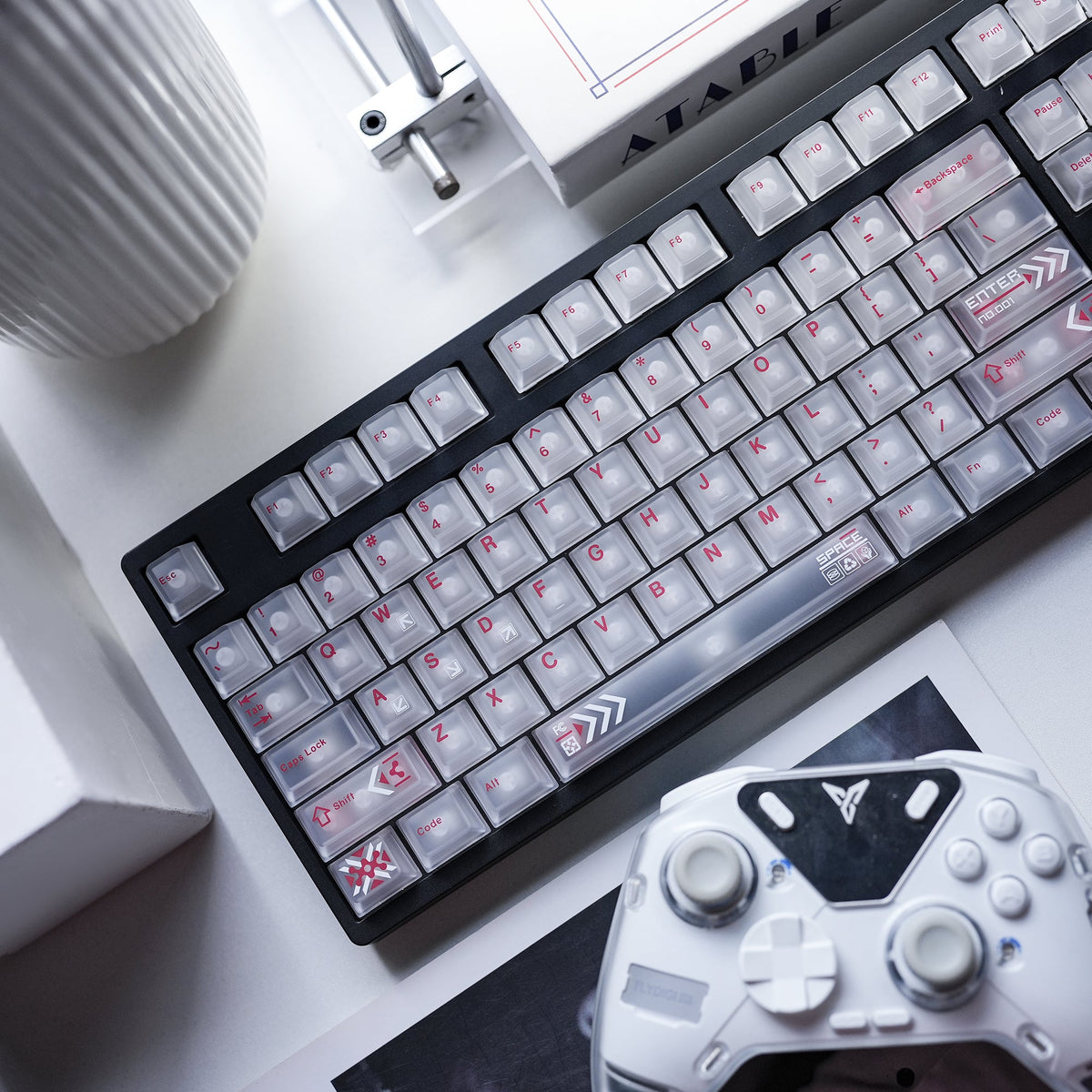 Womier Clear White Printed Translucent Cherry Profile Keycaps (113‑Key) - Womier Keyboard