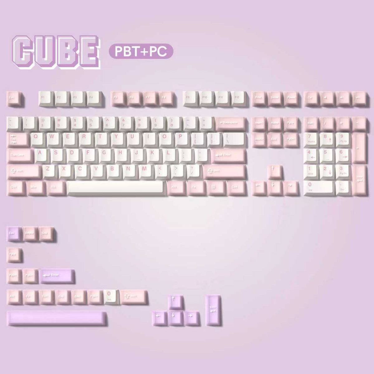 Womier Cube Jade Double - Shot Cherry Profile PBT Keycap Set - Womier Keyboard