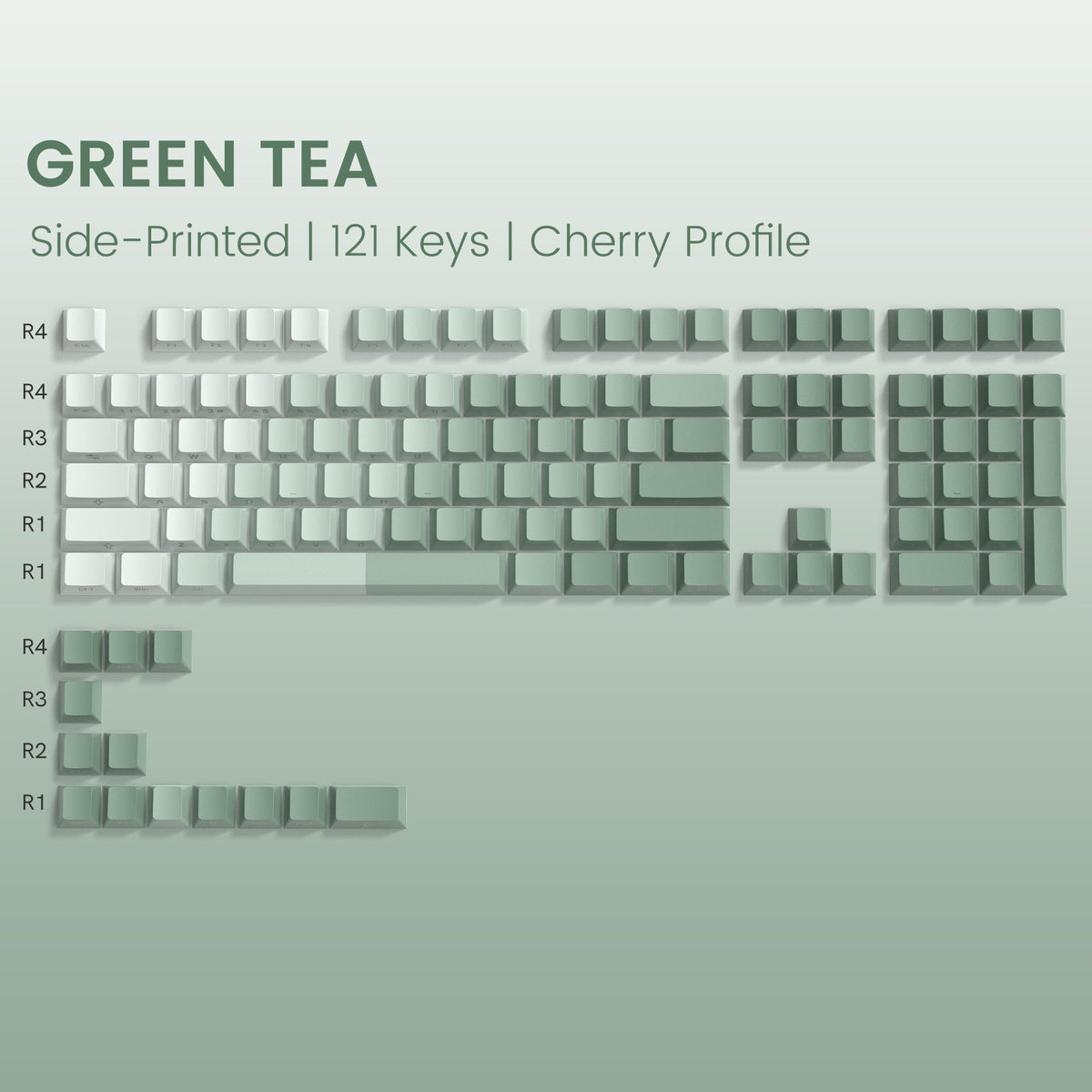 Womier Diagonal Gradient Series 121 - Key Shine - Through Cherry Profile PBT Keycap - Womier Keyboard