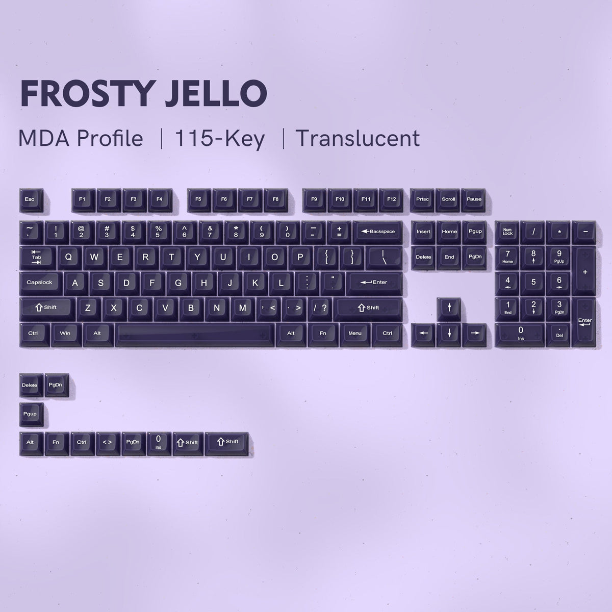 Womier Frosty Jello 115 - Key MDA Profile Translucent PC Keycap Set - Womier Keyboard