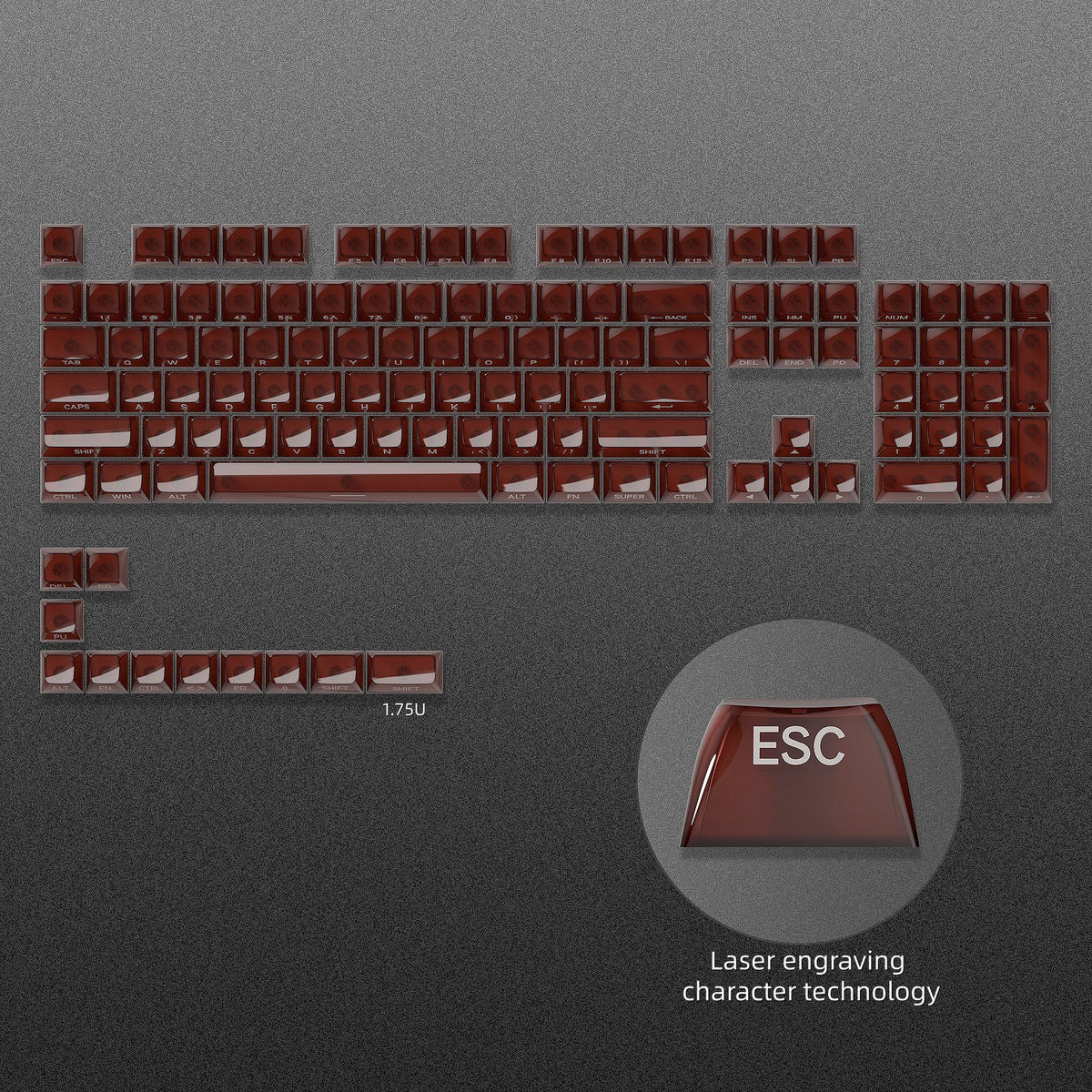 Womier Frosty Jello 115-Key MDA Profile Translucent PC Keycap Set - Womier Keyboard