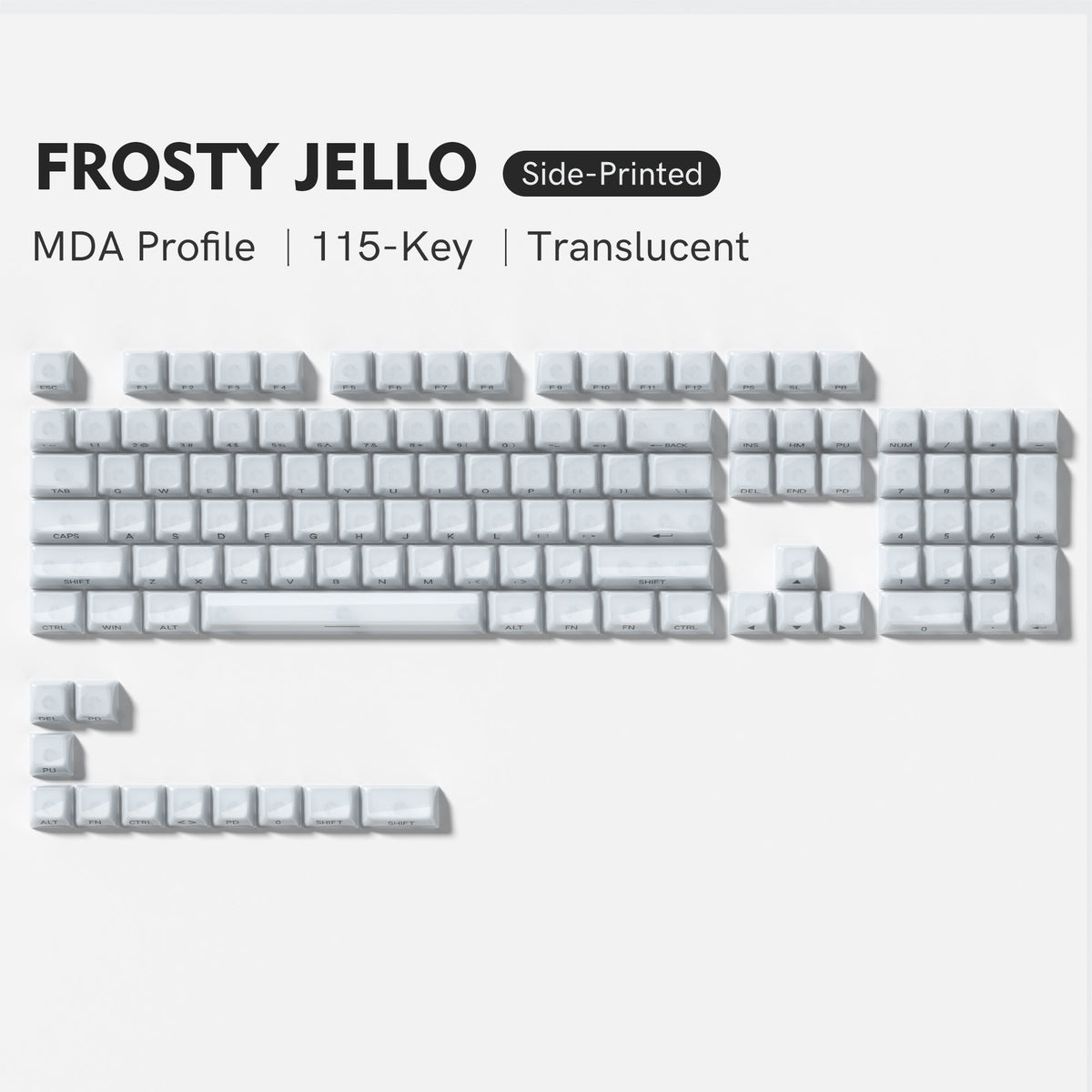 Womier Frosty Jello 115 - Key MDA Profile Translucent PC Keycap Set - Womier Keyboard