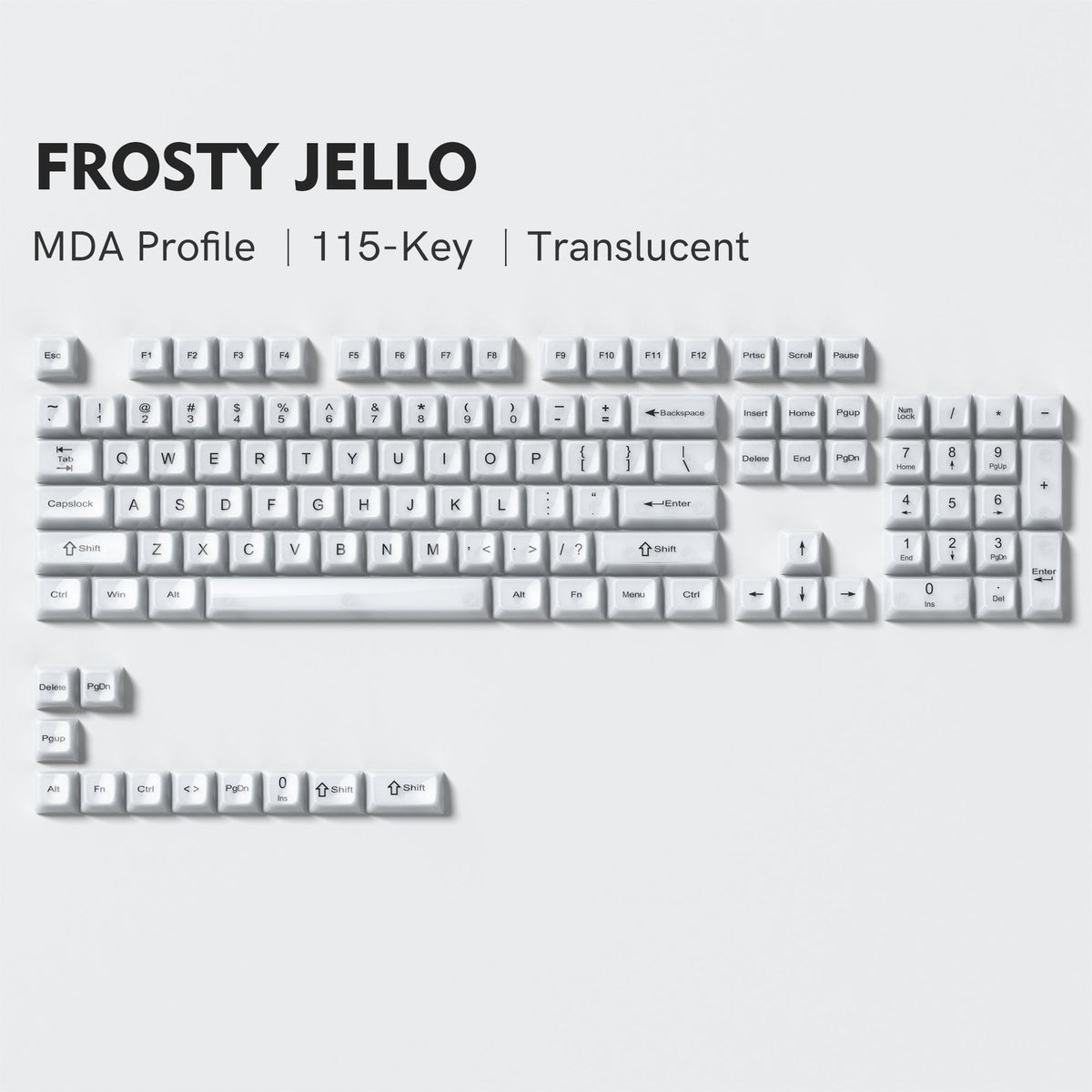 Womier Frosty Jello 115 - Key MDA Profile Translucent PC Keycap Set - Womier Keyboard