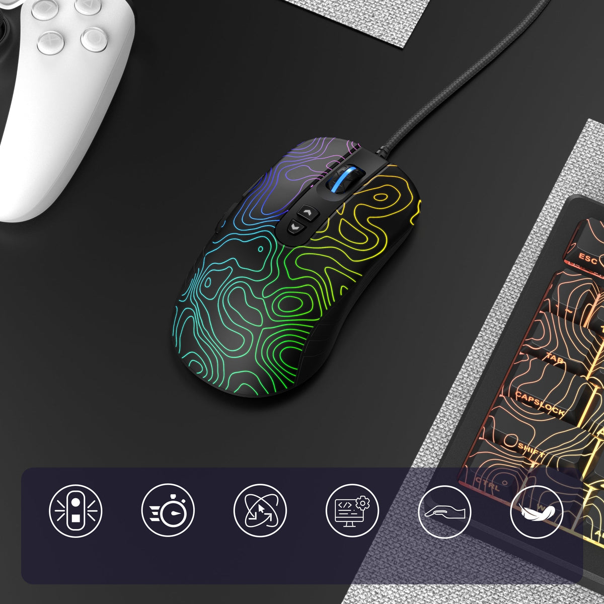 Womier G706 Black Wired Gaming Mouse - Womier Keyboard