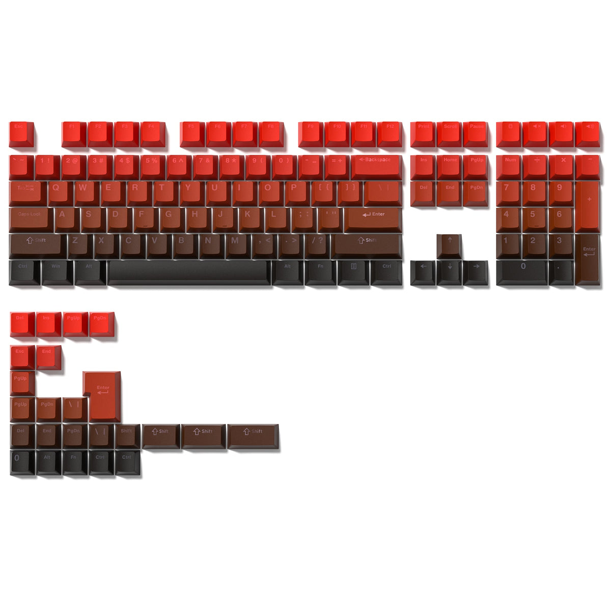 Womier Gradient Series 136 - Key Shine - Through Cherry Profile Double - Shot PBT Keycap - Womier Keyboard