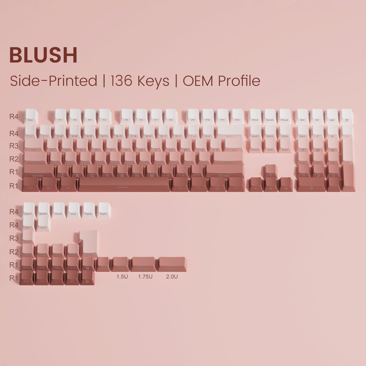 Womier Gradient Series 136 - Key Side - Printed OEM Profile Keycap (6 Colors) - Womier Keyboard