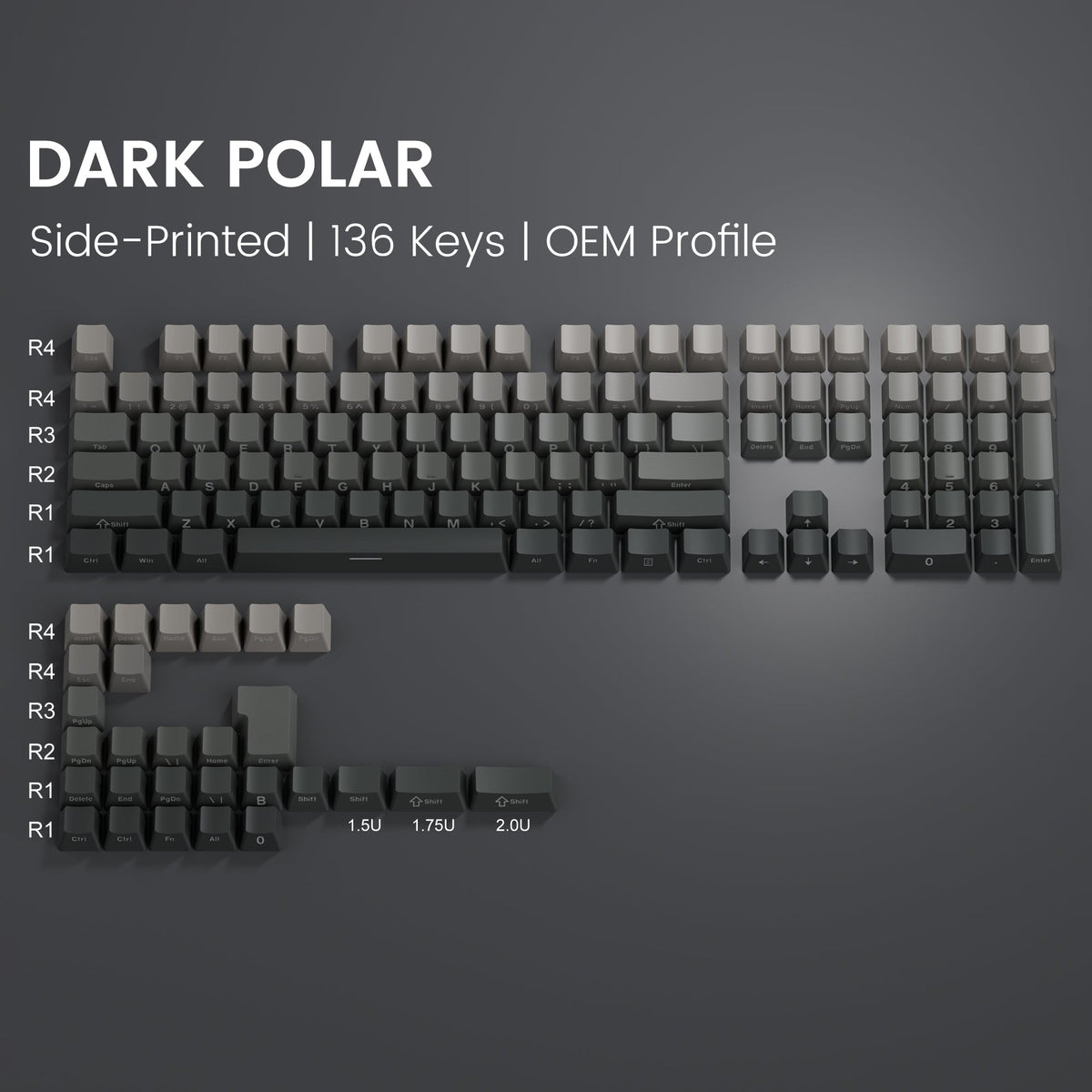 Womier Gradient Series 136 - Key Side - Printed OEM Profile Keycap (6 Colors) - Womier Keyboard