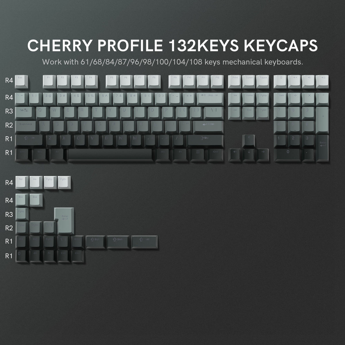 Womier Gradual Cherry Profile Dye - Sublimation PBT Keycap Set - Womier Keyboard