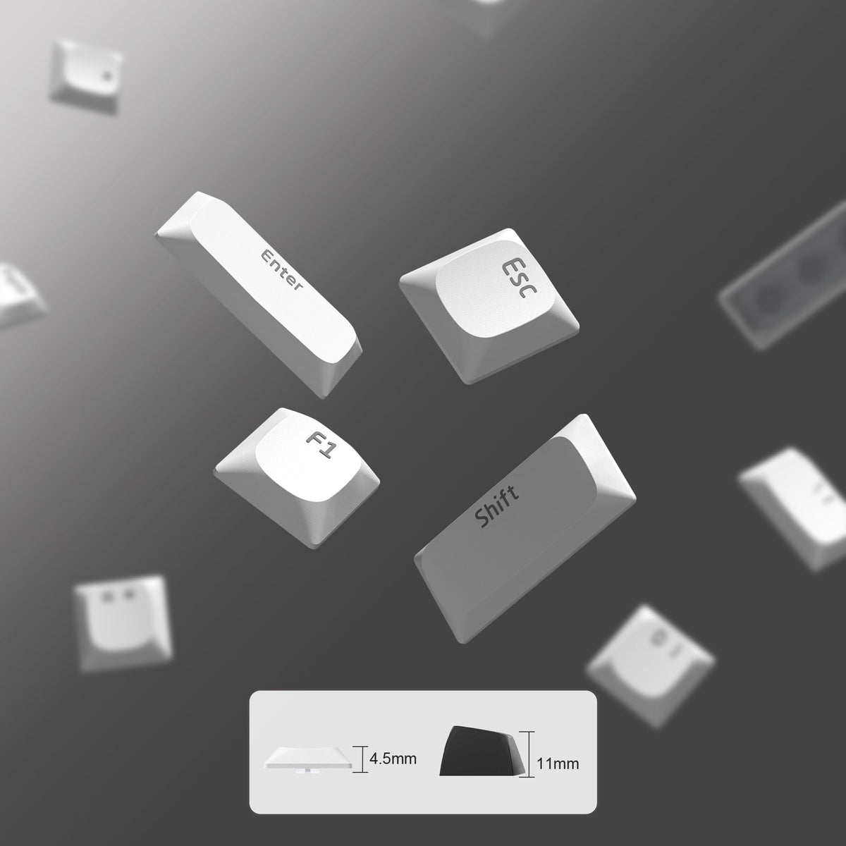 Womier Horizon V2 Low Profile Shine - Through Double - Shot PBT Keycap Set - Womier Keyboard
