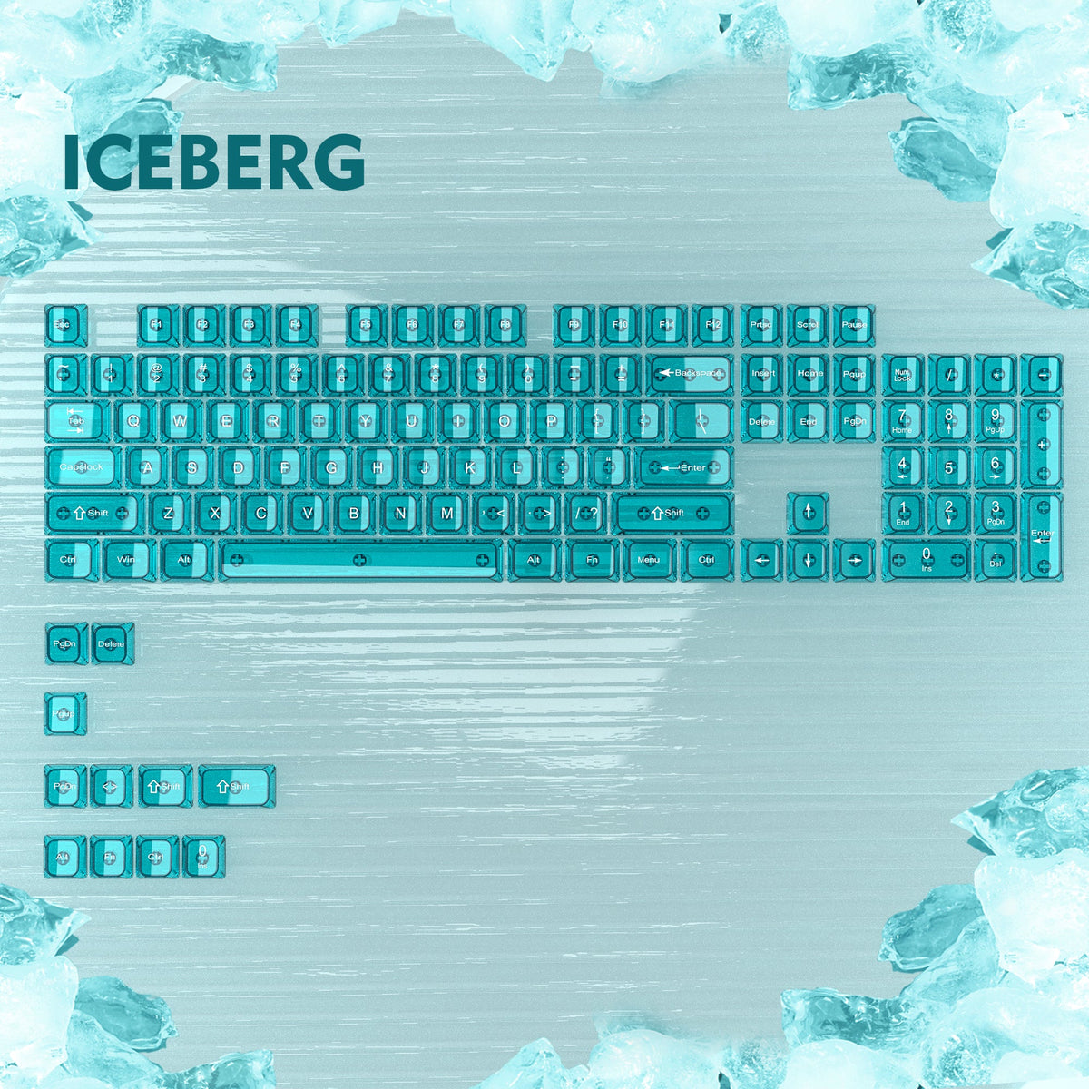 Womier Iceberg 115 - Key MDA Profile Transparent PC Keycap Set - Womier Keyboard