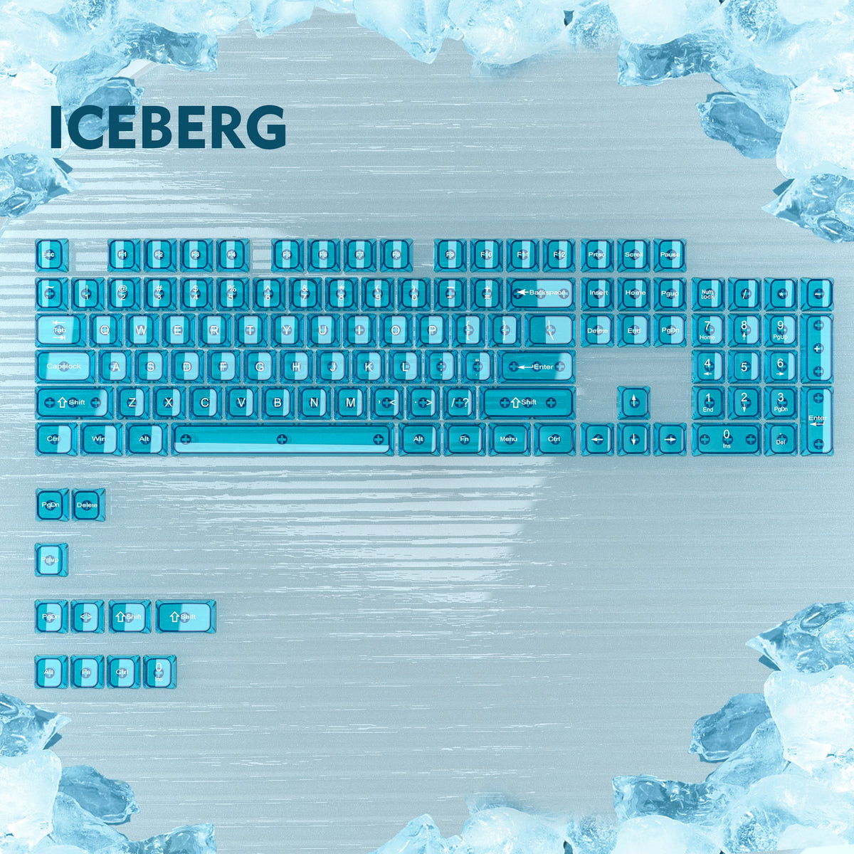 Womier Iceberg 115 - Key MDA Profile Transparent PC Keycap Set - Womier Keyboard