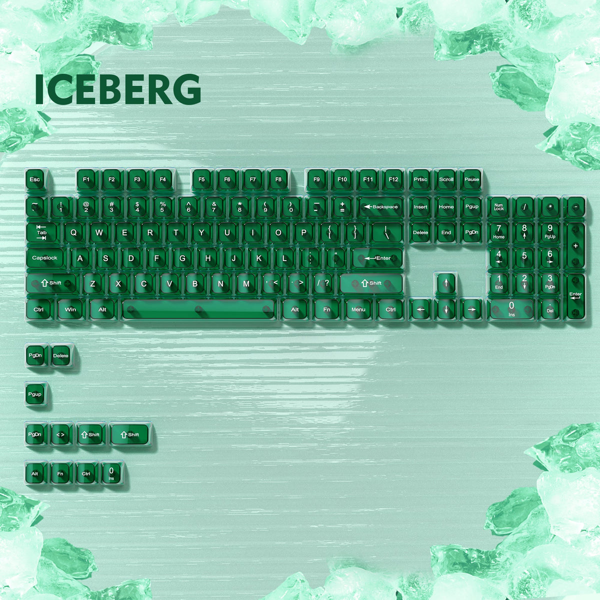 Womier Iceberg 115 - Key MDA Profile Transparent PC Keycap Set - Womier Keyboard