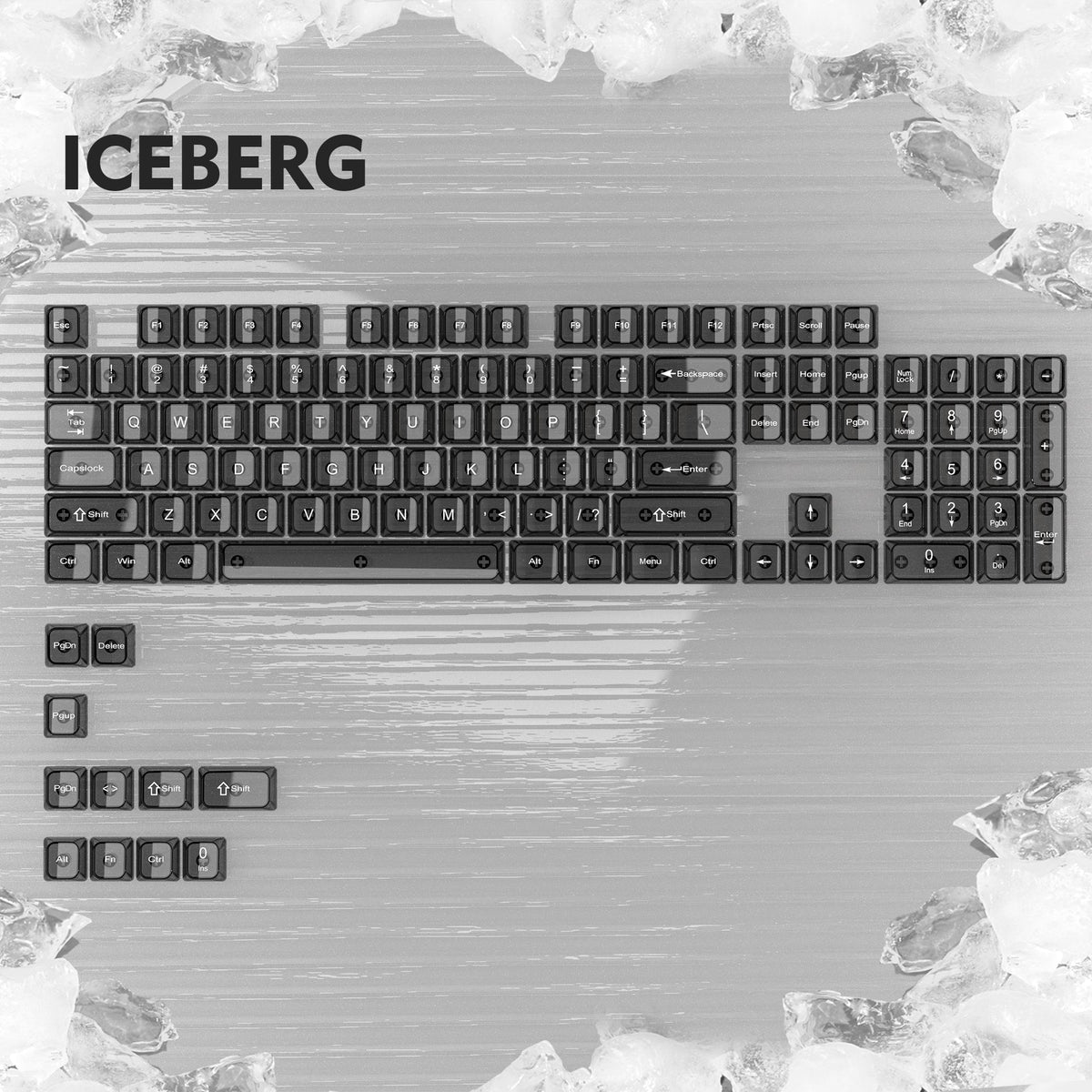 Womier Iceberg 115 - Key MDA Profile Transparent PC Keycap Set - Womier Keyboard