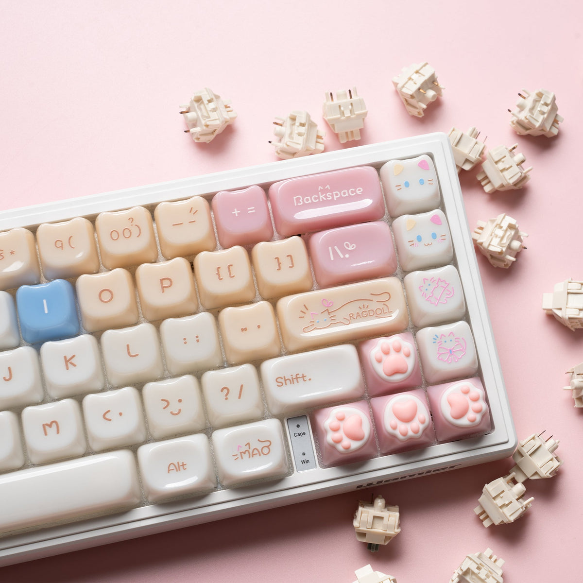 Womier Kittens Themed MOA+MAO Profile PC Keycap Set - Womier Keyboard