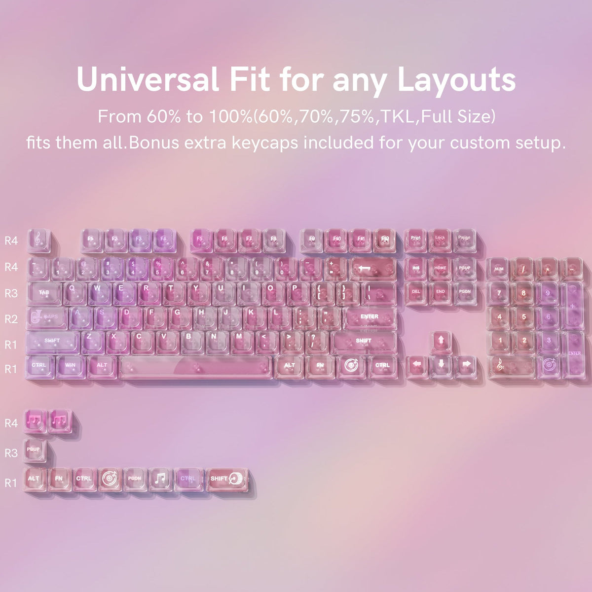 Womier Luna 115 - Key MDA Profile Double - Shot Keycap Set - Womier Keyboard
