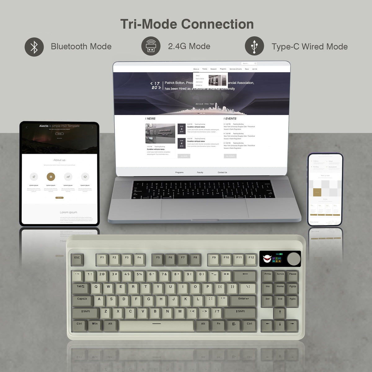 Womier M87 Pro TKL Wireless Mechanical Keyboard with Multimedia Display - Womier Keyboard