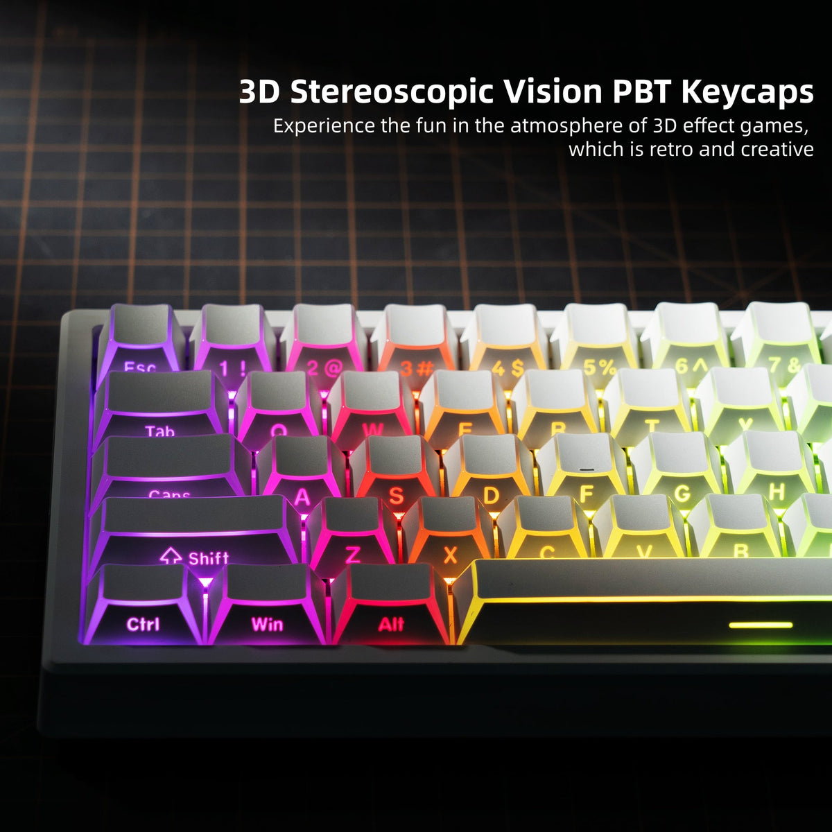 Womier Manga Black PBT Keycaps: Side - Printed Shine - Through Set for Mechanical Keyboards - Womier Keyboard
