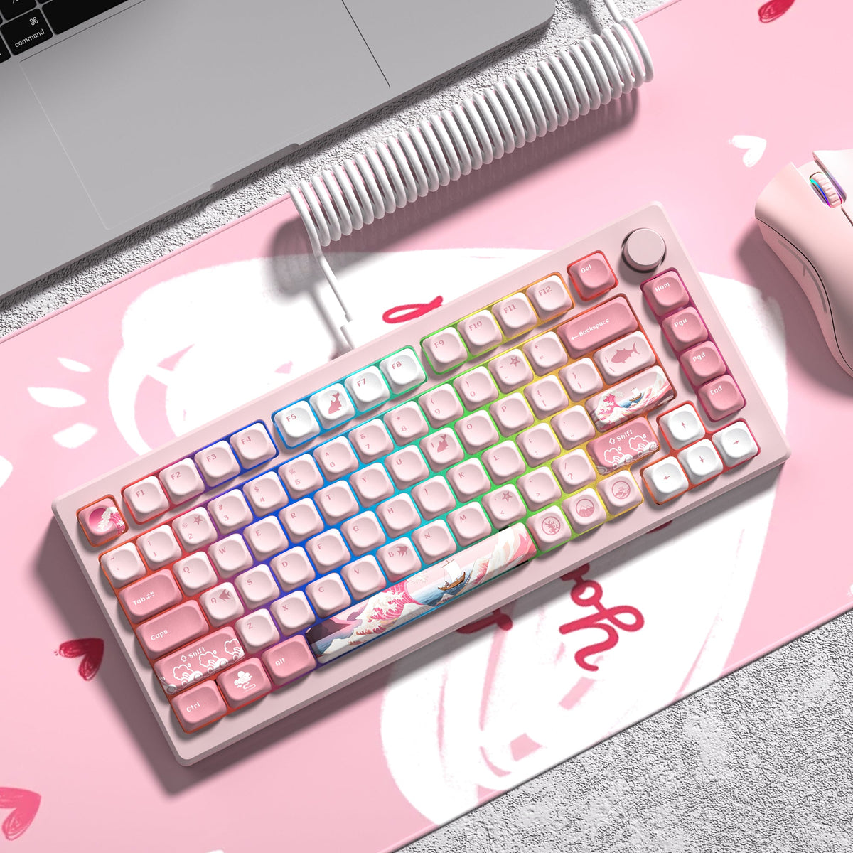 Womier MOA Profile Pink Coral Keycap Set (126-Key) - Womier Keyboard