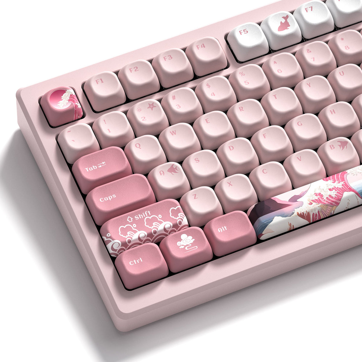 Womier MOA Profile Pink Coral Keycap Set (126-Key) - Womier Keyboard