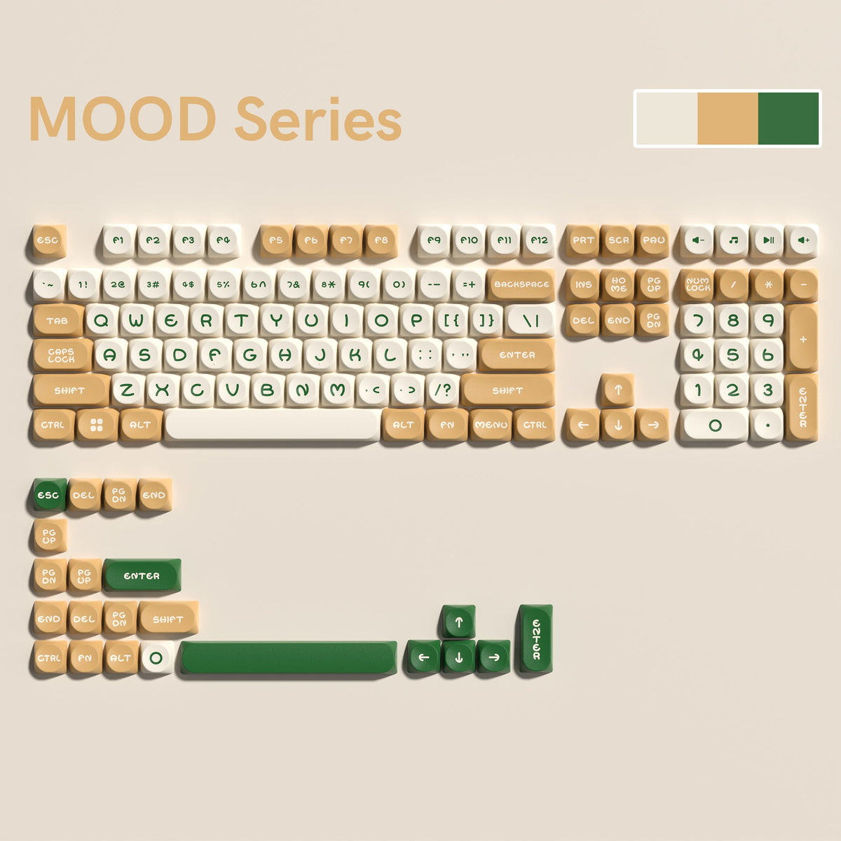 Womier MOOD Series 127 - Key MOA Profile Double - Shot PBT Keycap Set (5 Colors) - Womier Keyboard