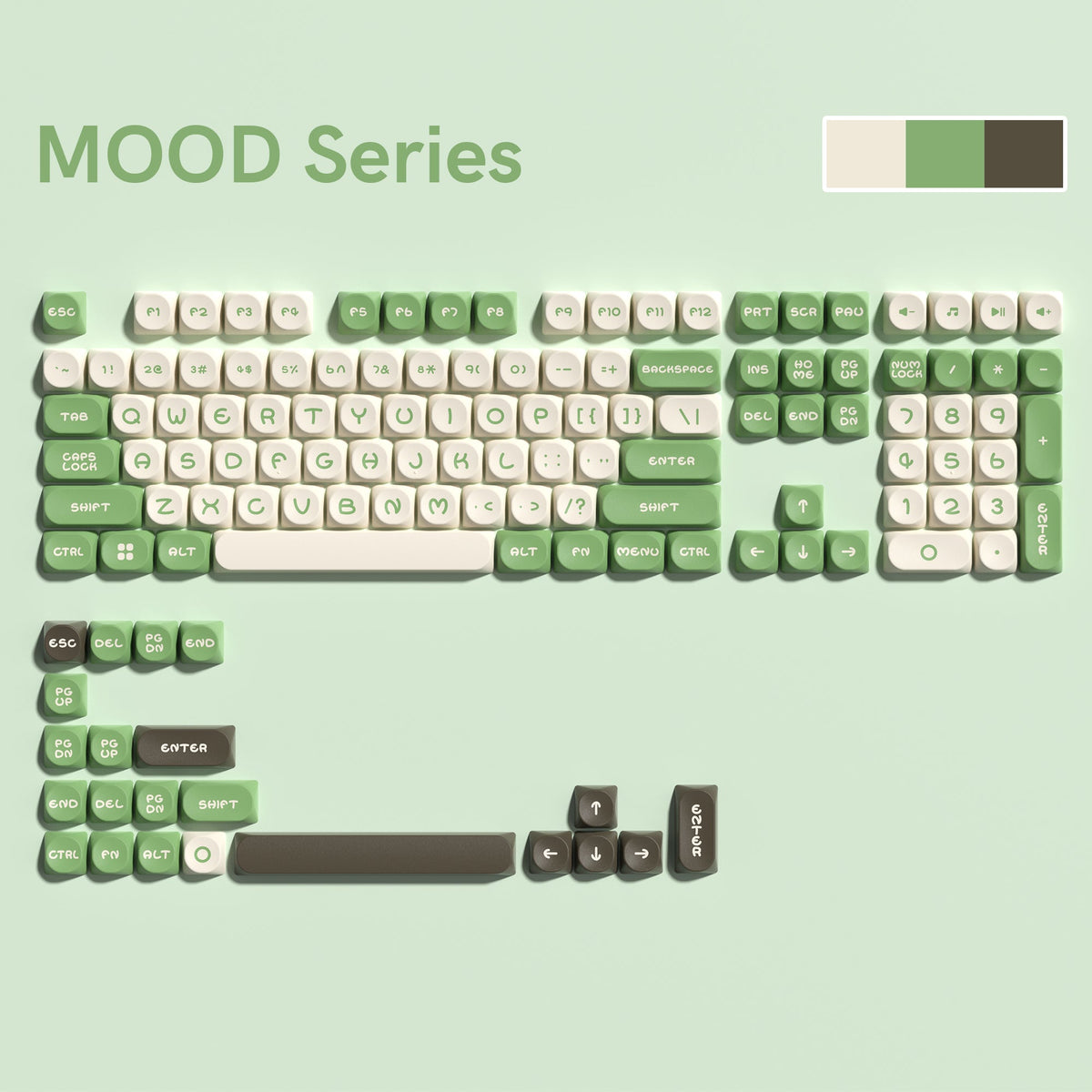 Womier MOOD Series 127 - Key MOA Profile Double - Shot PBT Keycap Set (5 Colors) - Womier Keyboard