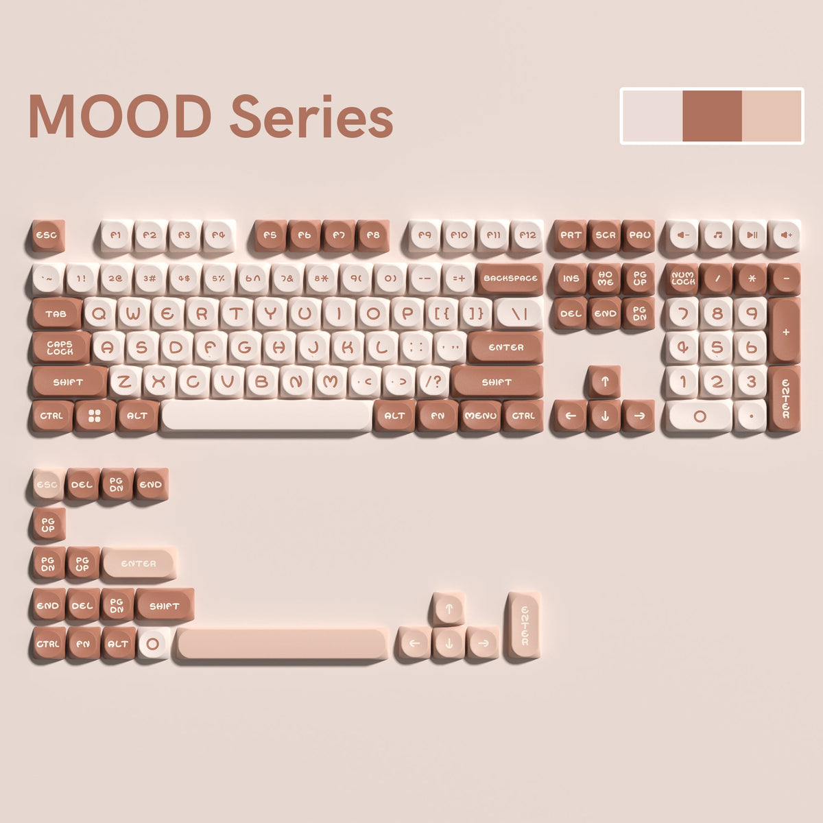 Womier MOOD Series 127 - Key MOA Profile Double - Shot PBT Keycap Set (5 Colors) - Womier Keyboard