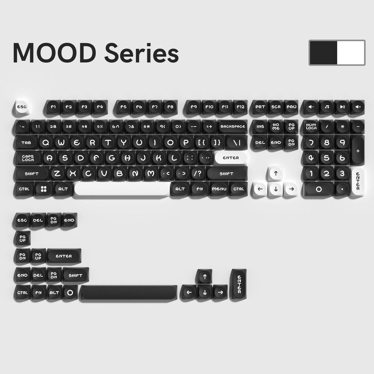 Womier MOOD Series 127 - Key MOA Profile Double - Shot PBT Keycap Set (5 Colors) - Womier Keyboard