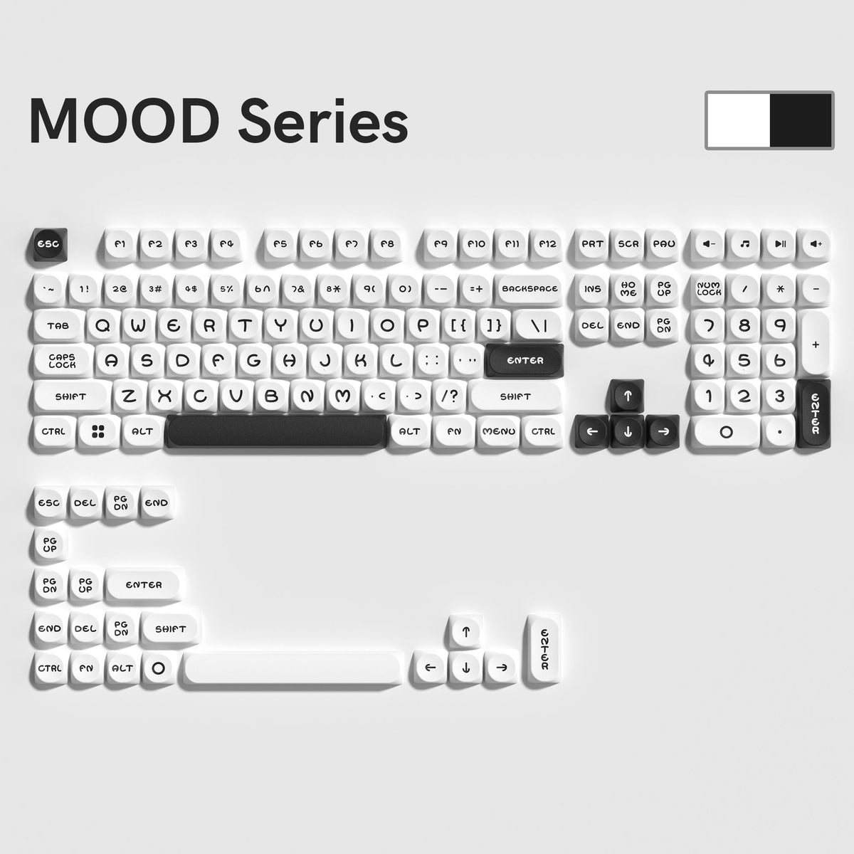 Womier MOOD Series 127 - Key MOA Profile Double - Shot PBT Keycap Set (5 Colors) - Womier Keyboard