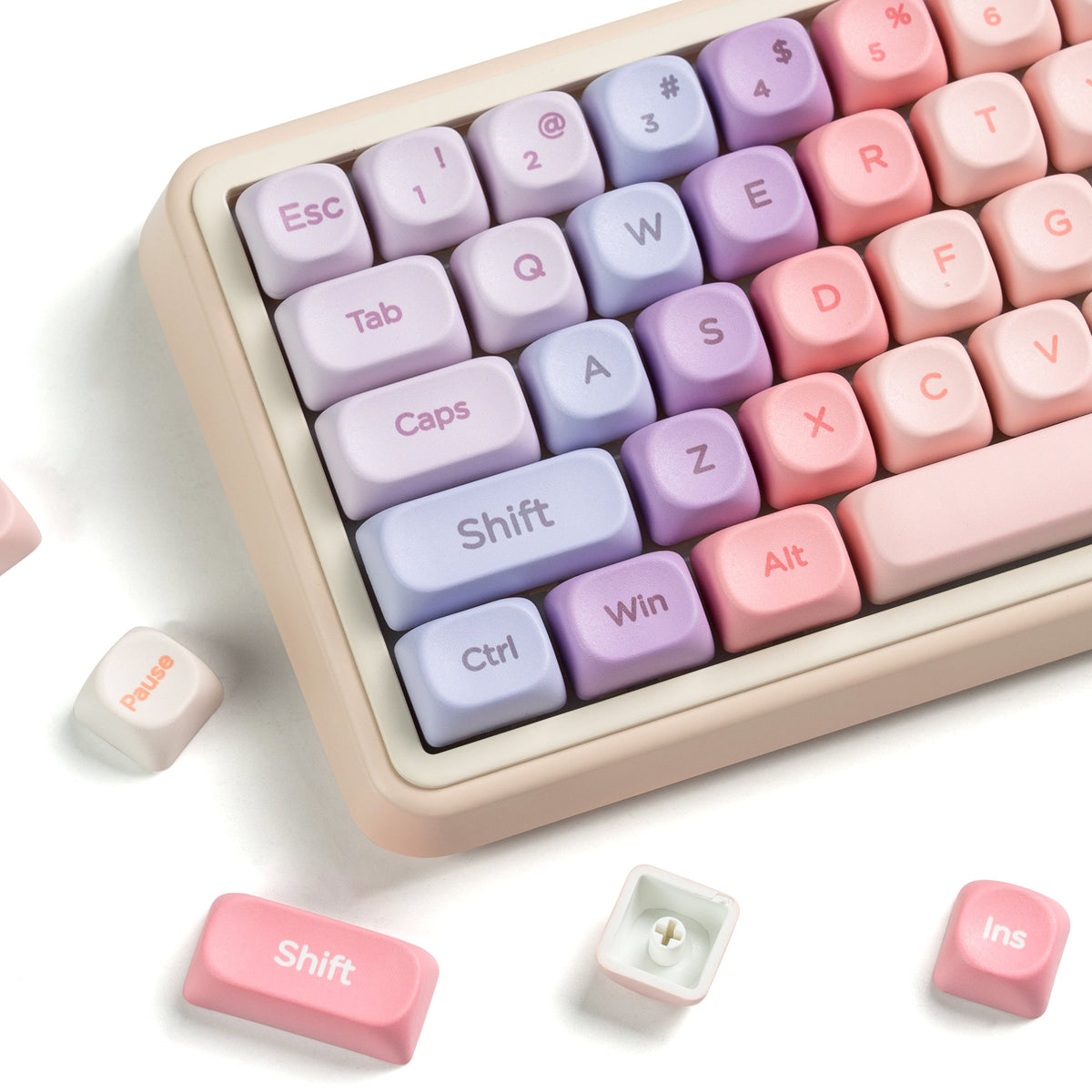 Womier Neon Spectrum MOA Profile Dye - Sublimation PBT Keycap Set - Womier Keyboard