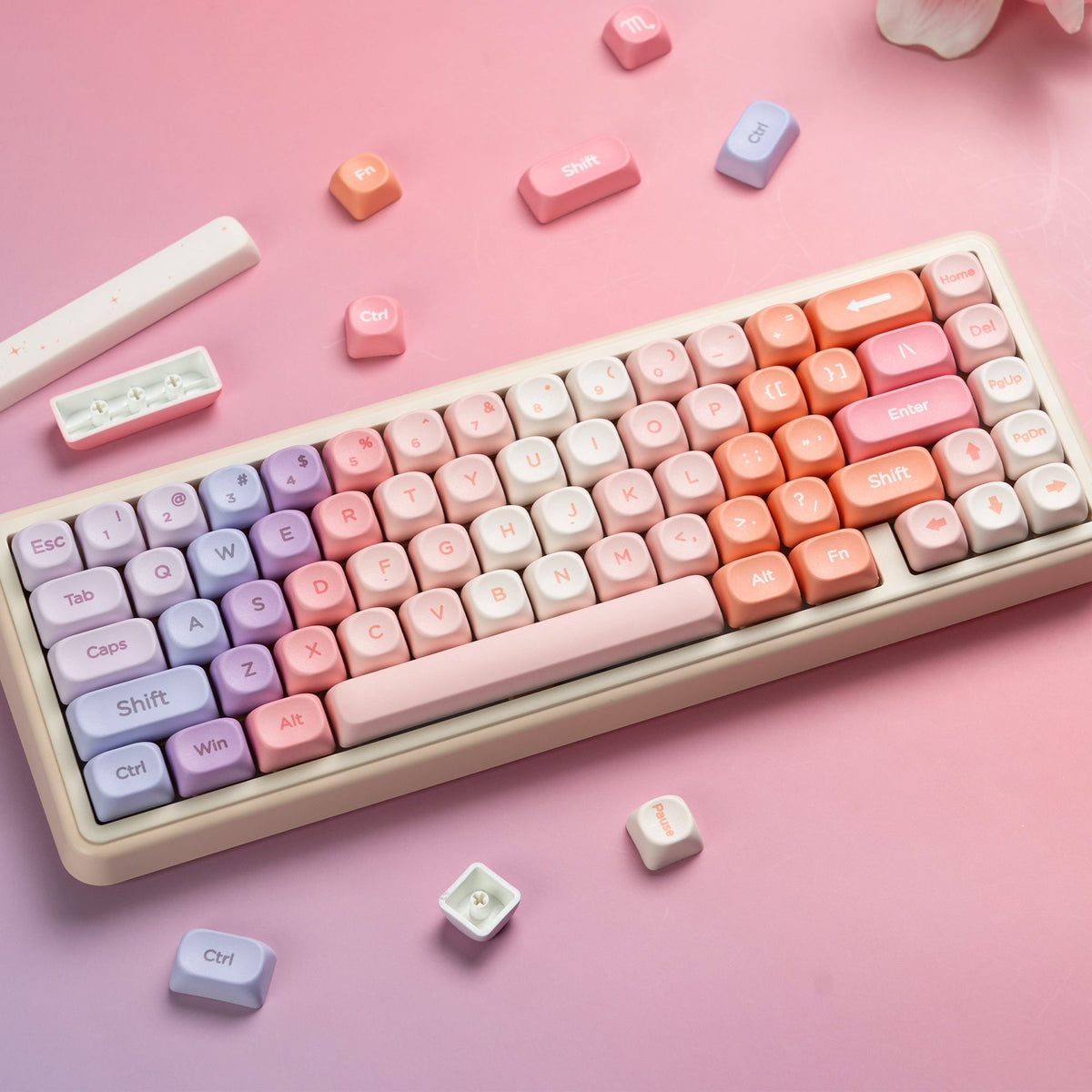 Womier Neon Spectrum MOA Profile Dye - Sublimation PBT Keycap Set - Womier Keyboard