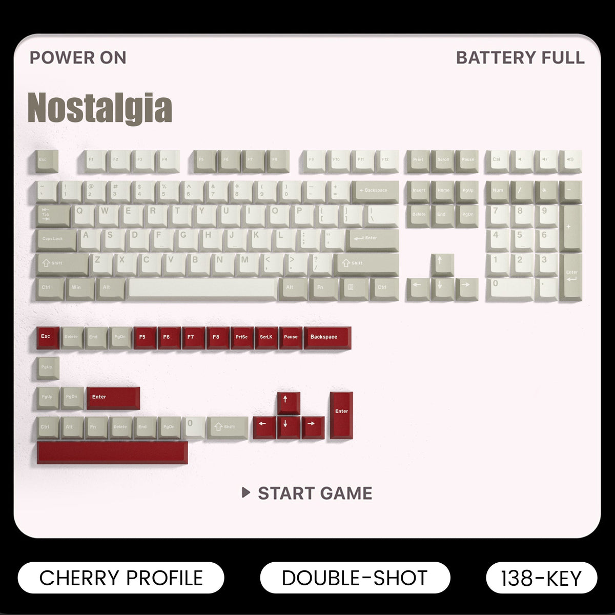 Womier Nostalgia Cherry Profile Double Shot PBT Keycap Set - Womier Keyboard