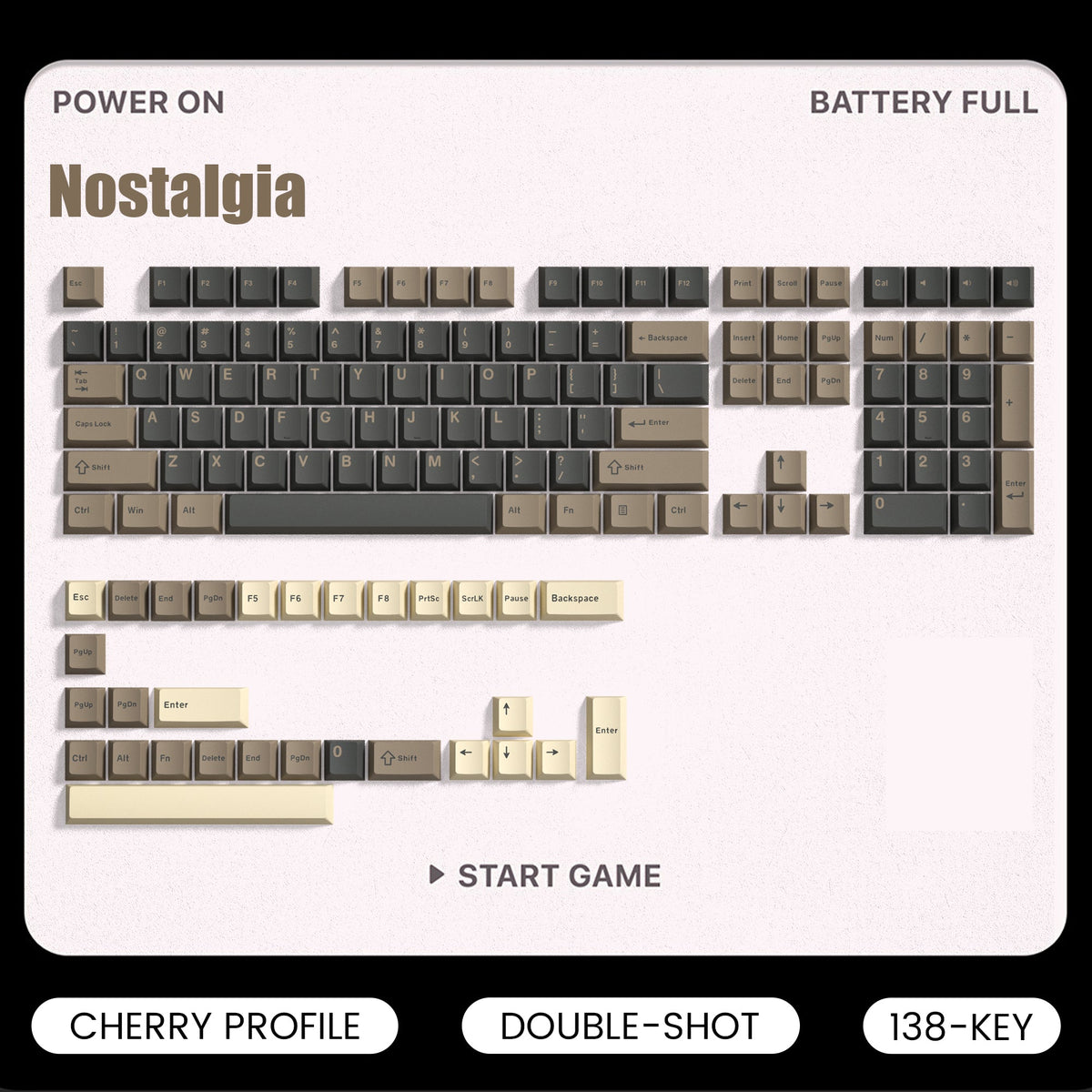 Womier Nostalgia Cherry Profile Double Shot PBT Keycap Set - Womier Keyboard