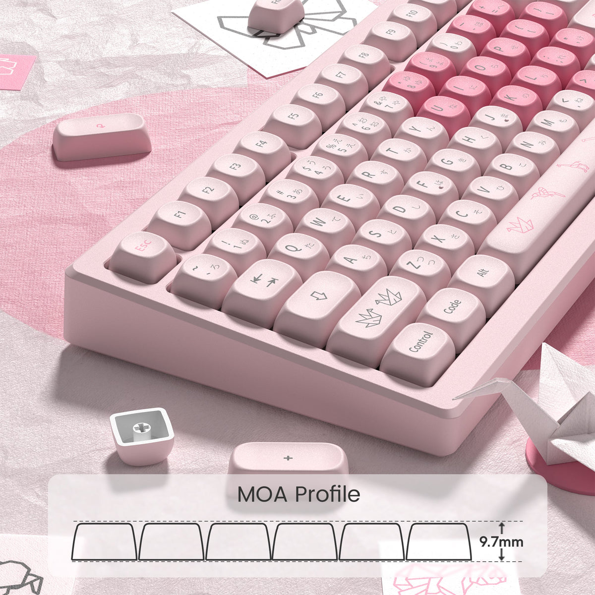 Womier Origami MOA Profile Dye - Sublimation PBT Keycap Set - Womier Keyboard