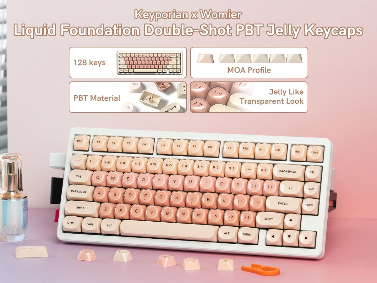 Womier Pink MOA Profile Dye - Sublimation PBT Keycap Set - Womier Keyboard