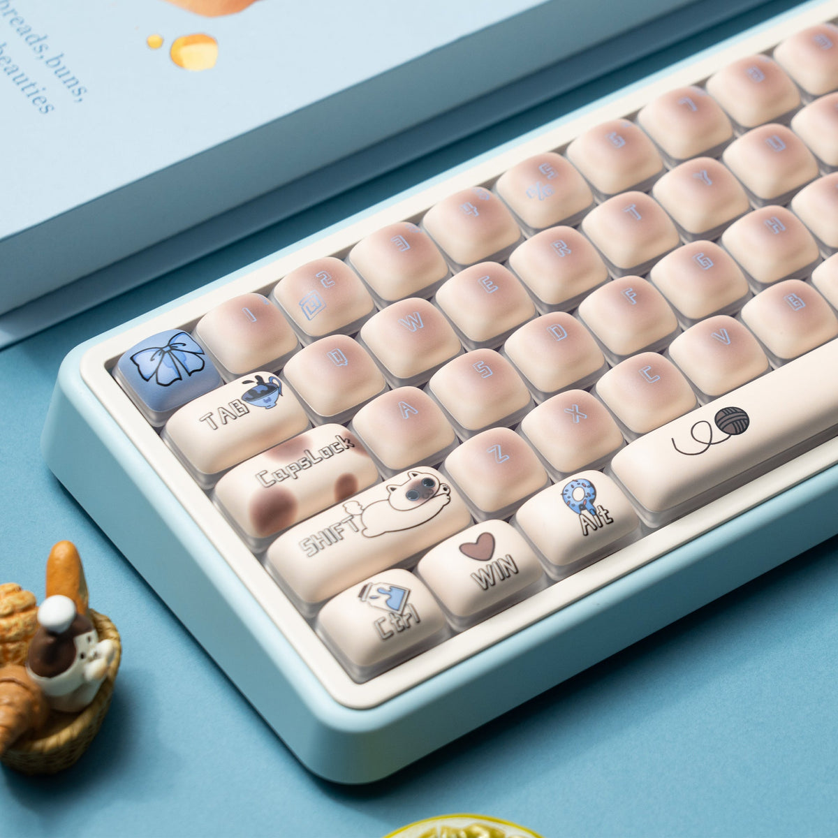 Womier Pudding Bun MOG Profile Dye - Sublimation PBT Keycap Set - Womier Keyboard