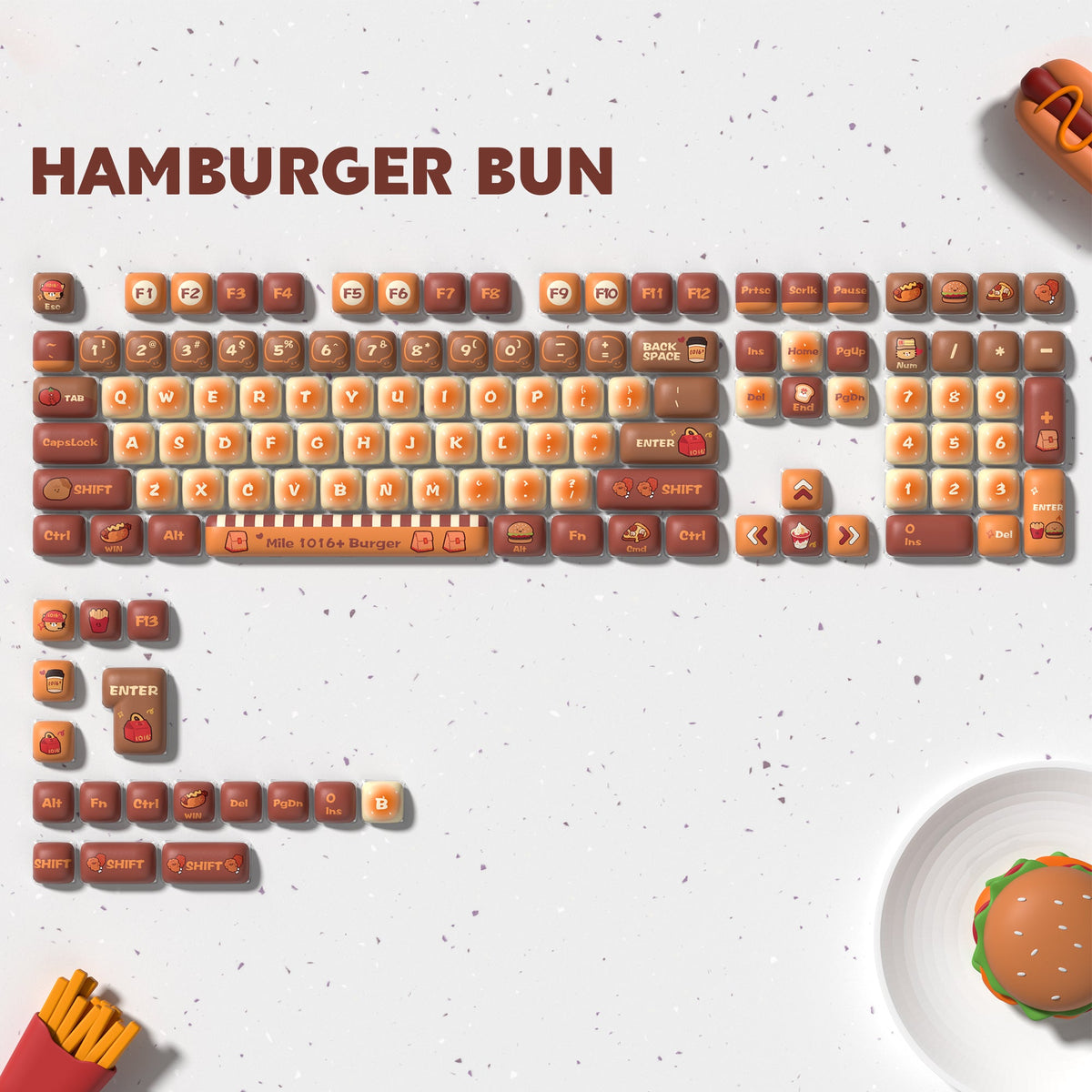 Womier Pudding Bun MOG Profile Dye - Sublimation PBT Keycap Set - Womier Keyboard