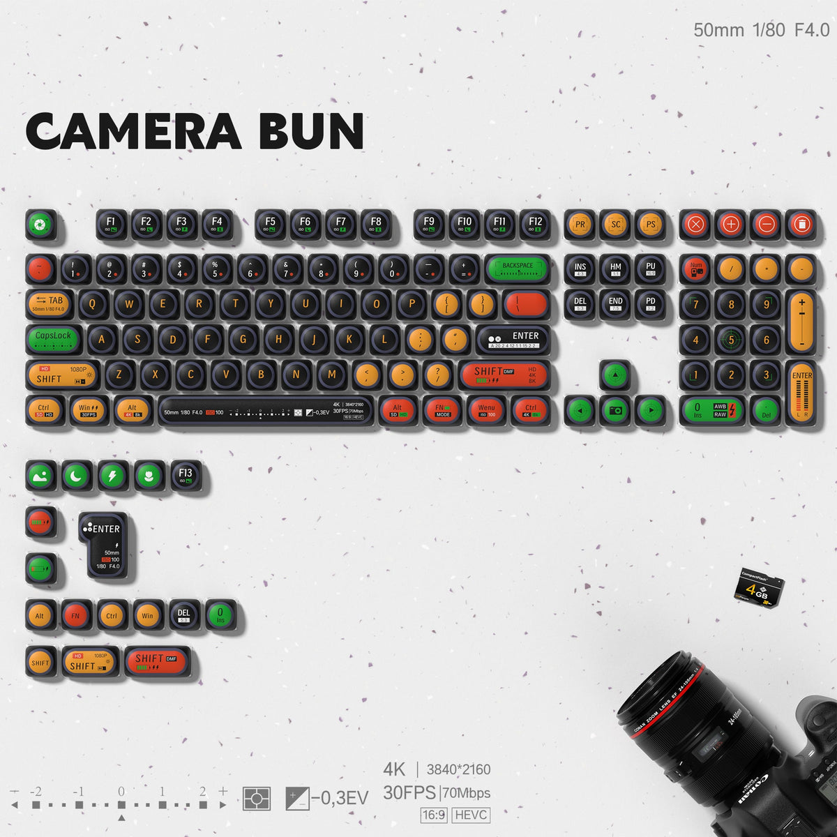 Womier Pudding Bun MOG Profile Dye - Sublimation PBT Keycap Set - Womier Keyboard