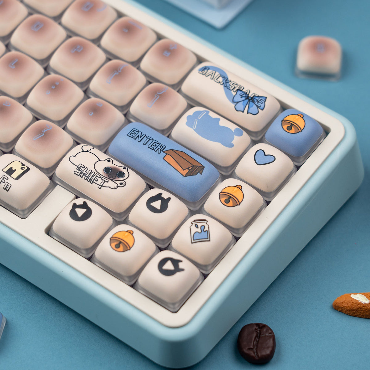 Womier Pudding Bun MOG Profile Dye - Sublimation PBT Keycap Set - Womier Keyboard