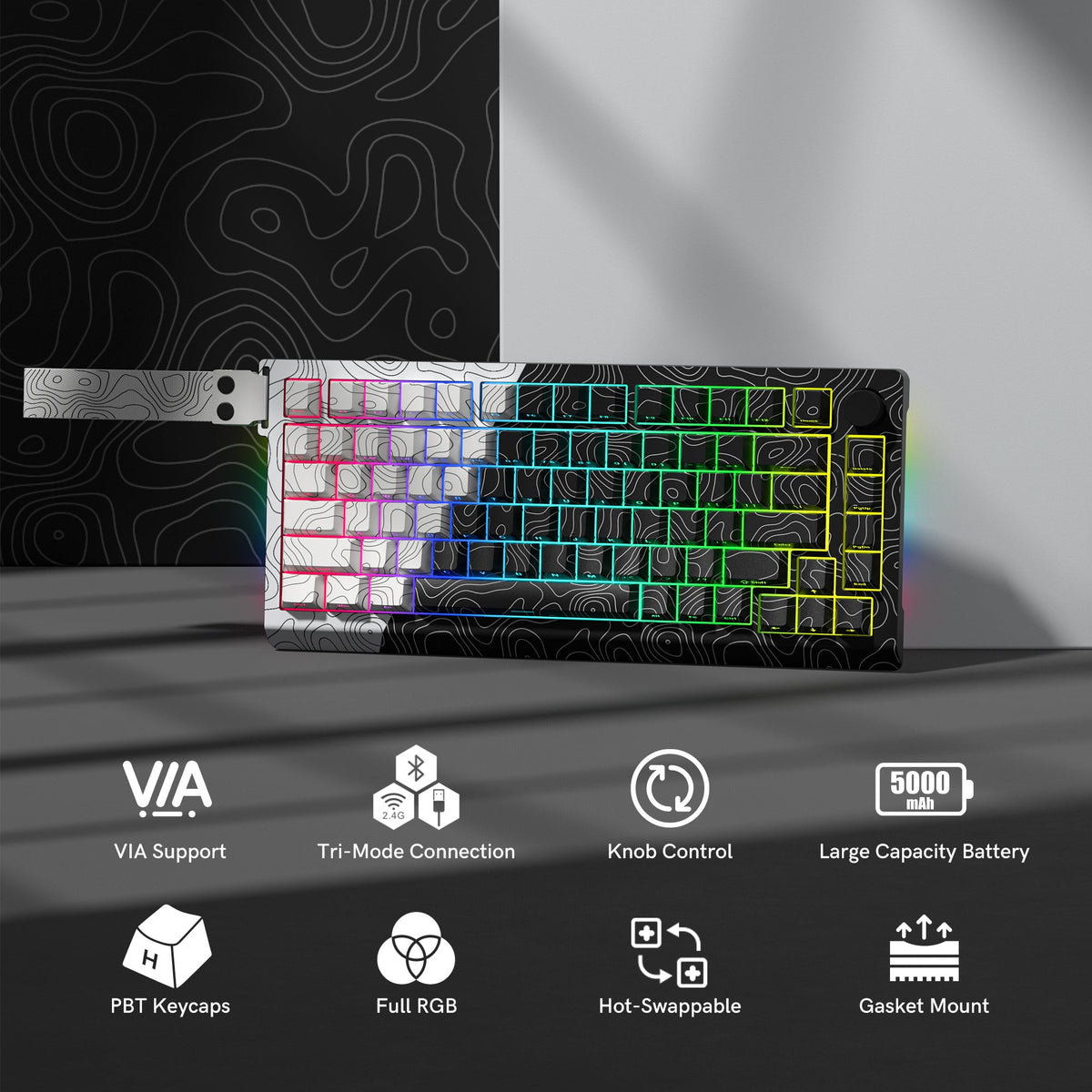 Womier Q75 75% VIA Support Gasket Mounted Wireless Keyboard with Knob - Womier Keyboard