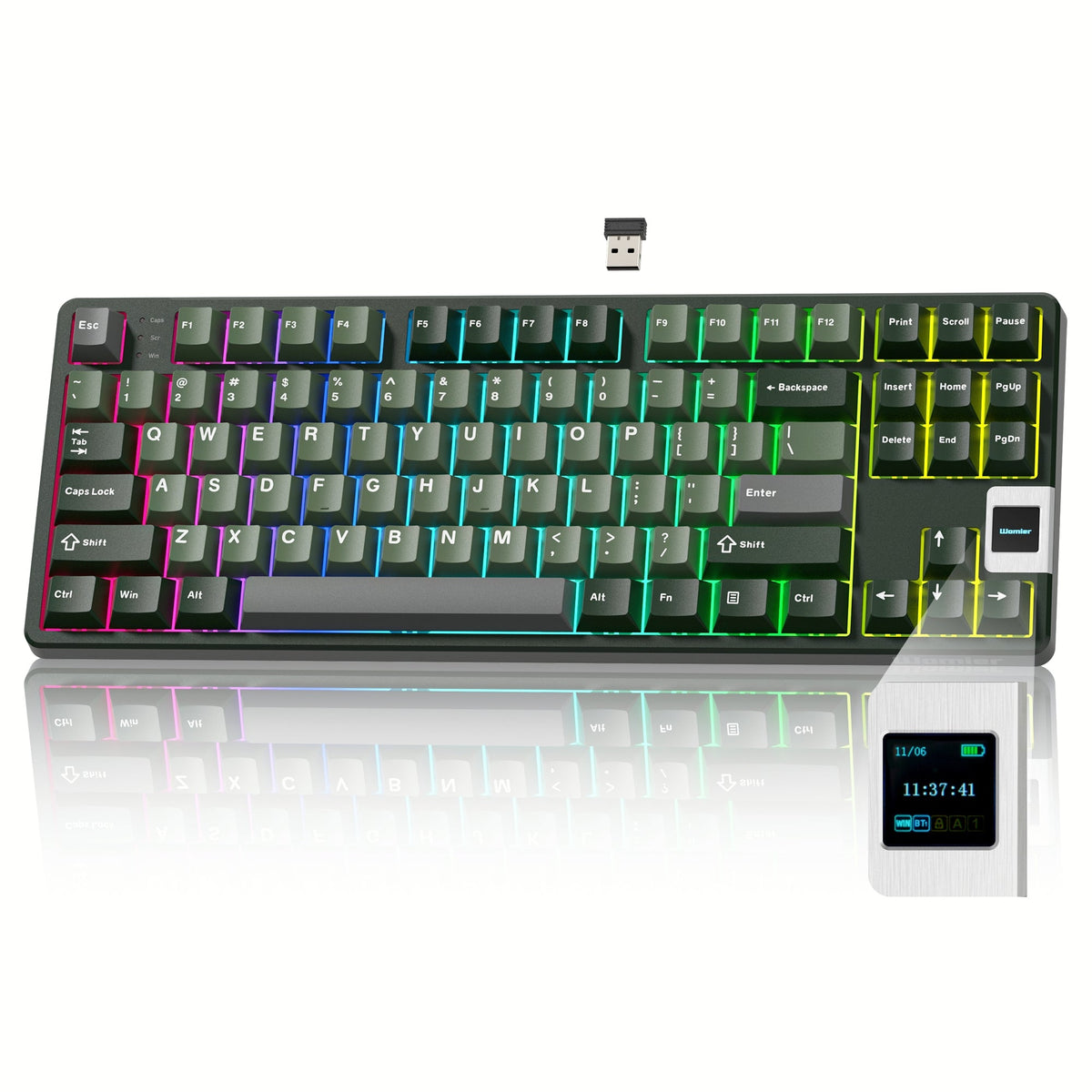 Womier QK87 TKL QMK/VIA Support Wireless Keyboard with Multimedia Display - Womier Keyboard