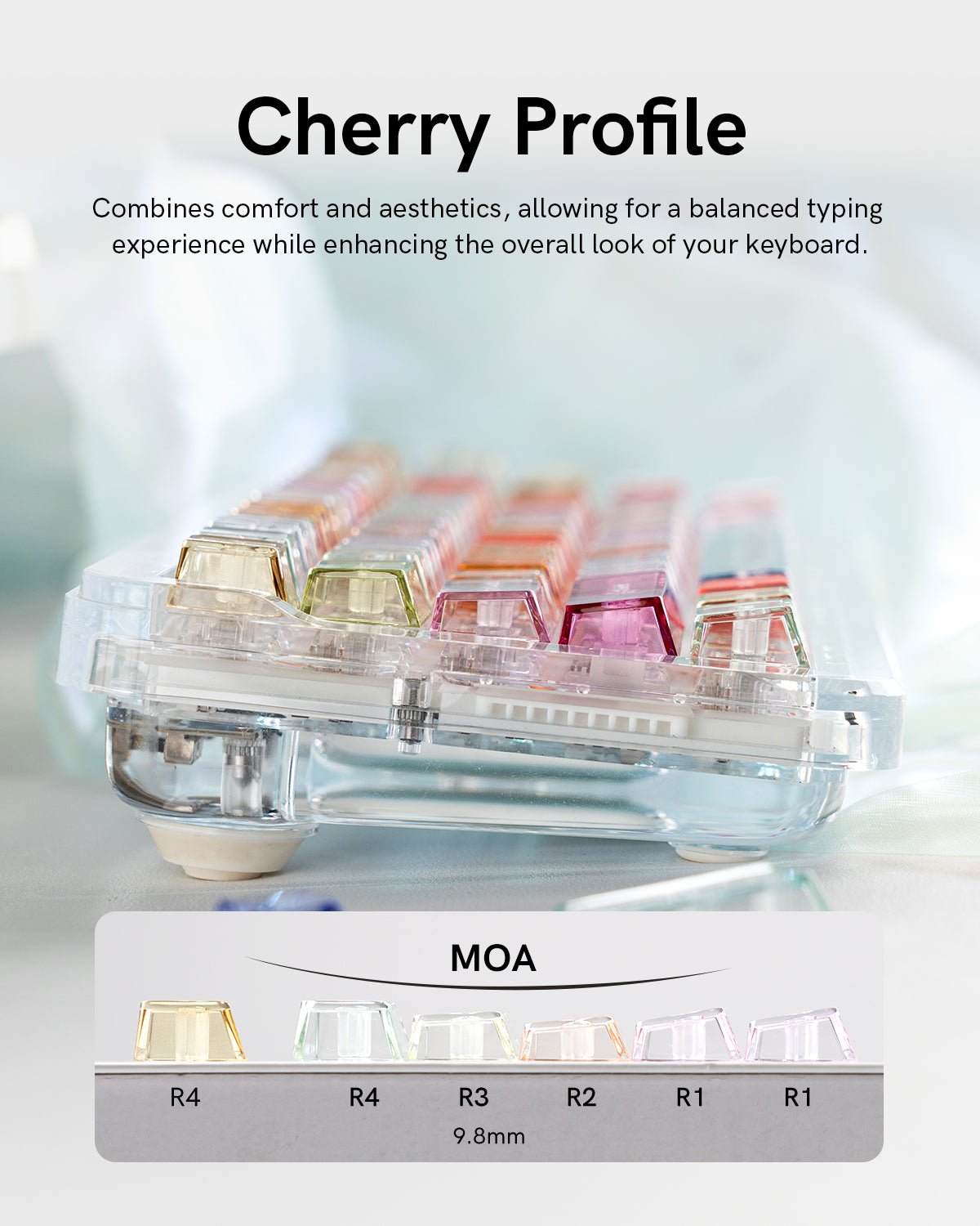 Womier Rainbow Cherry Profile Dye-Sub PBT Keycap Set (123-Key) - Womier Keyboard