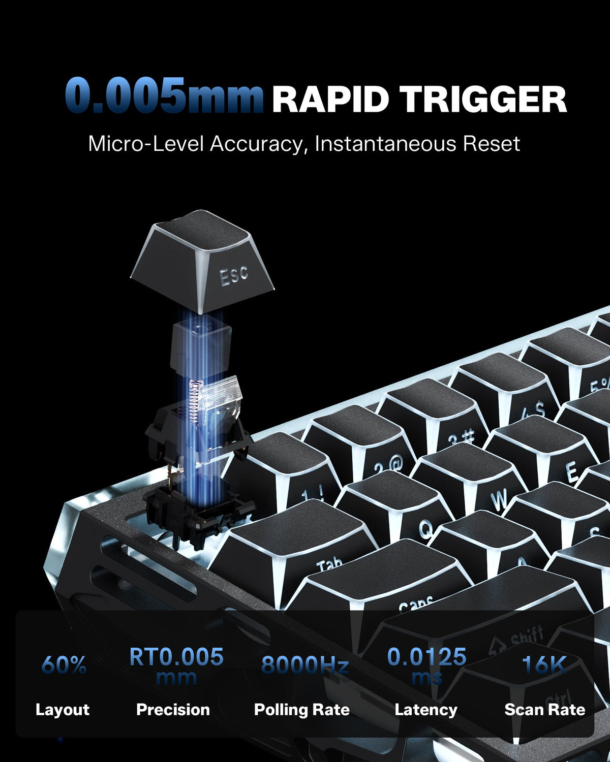 Womier SK61 HE 60% Hall Effect Wireless Gaming Keyboard - Womier Keyboard
