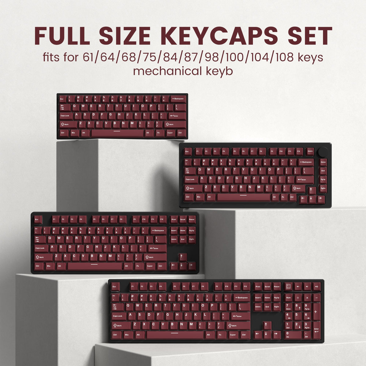 Womier Solid Color Cherry Profile PBT Double - Shot Keycaps – 2 Color Options - Womier Keyboard