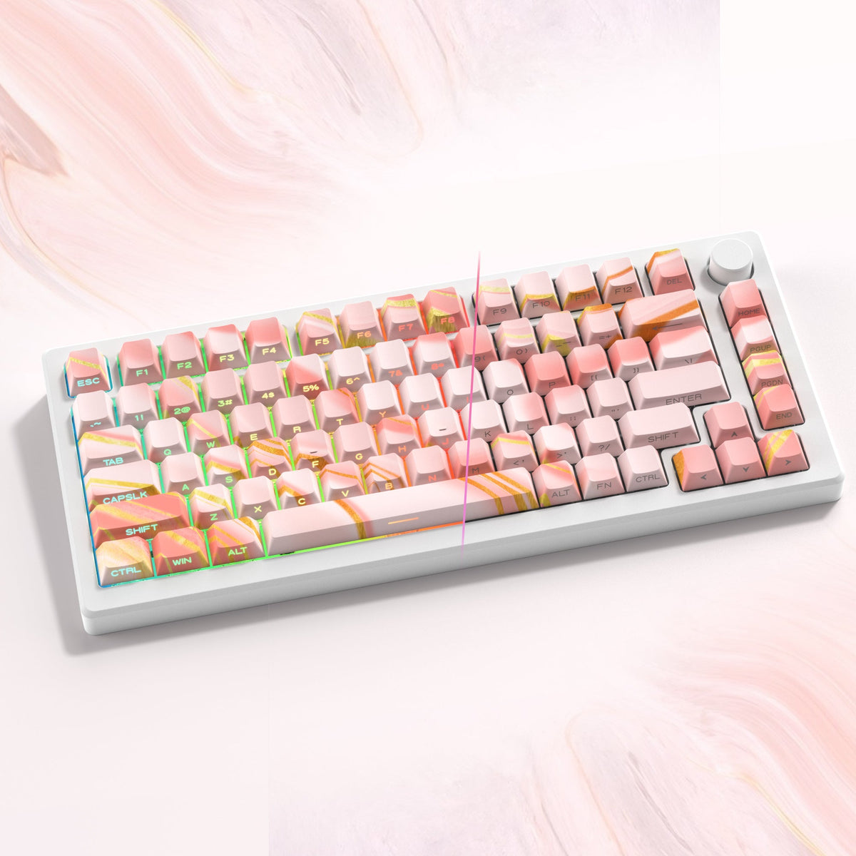 Womier Sparkles Cherry Profile 131 - Key Side - Printed Dye - Sub PBT Keycap Set - Womier Keyboard