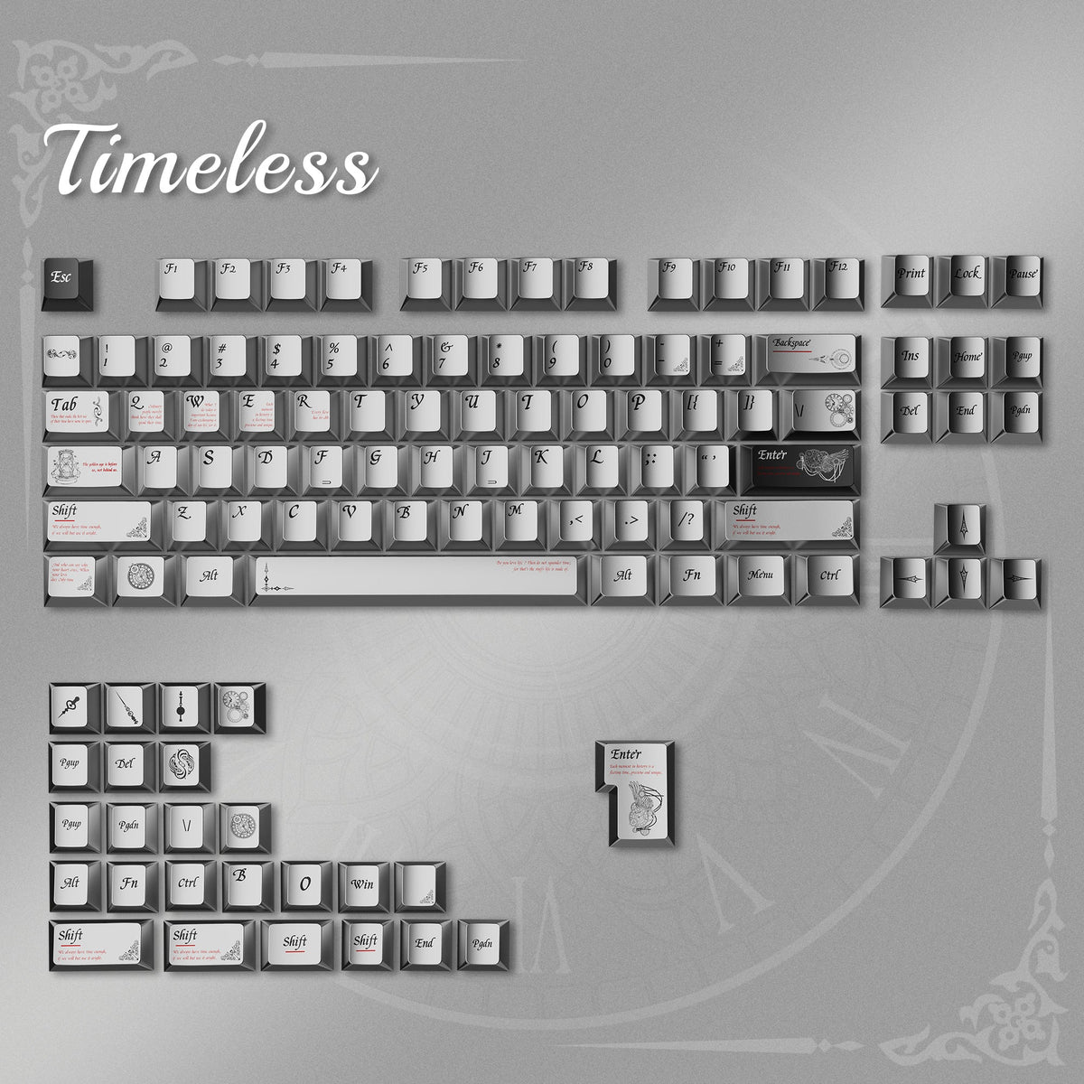 Womier Timeless 112 - Key Cherry Profile Metallic Coating Keycap Set - Womier Keyboard