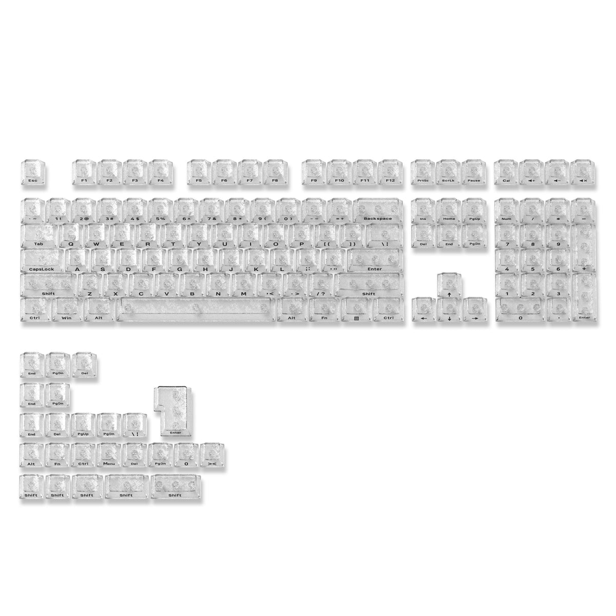 Womier Translucent Forged Side-Printed Carbon Keycaps (132-Key) - Womier Keyboard
