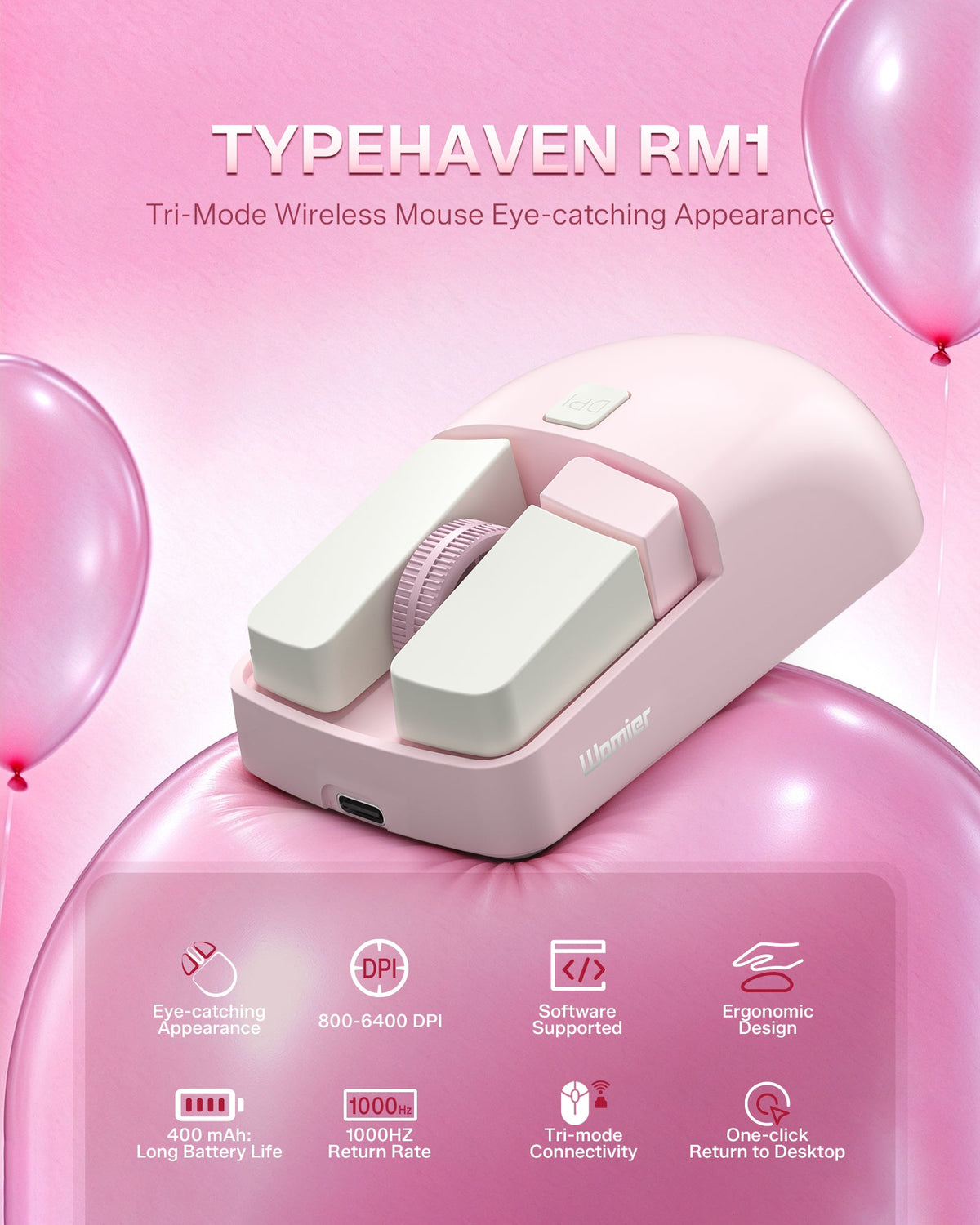 Womier Typehaven RM1 Tri-Mode Wireless Gaming Mouse - Womier Keyboard