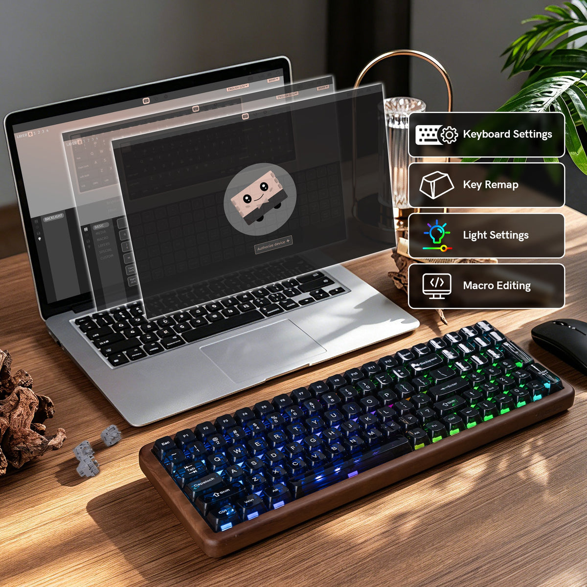 Womier WD99 Full-Size VIA Support Wireless Wooden Keyboard - Womier Keyboard