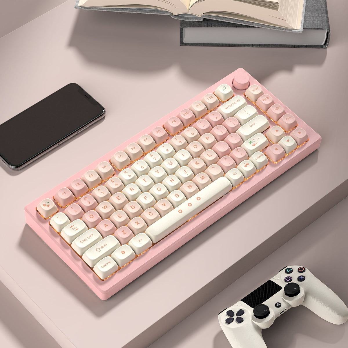 Womier Cherry Pudding 143 - Key MOA Profile Dye - Sub PBT Keycap Set - Womier Keyboard